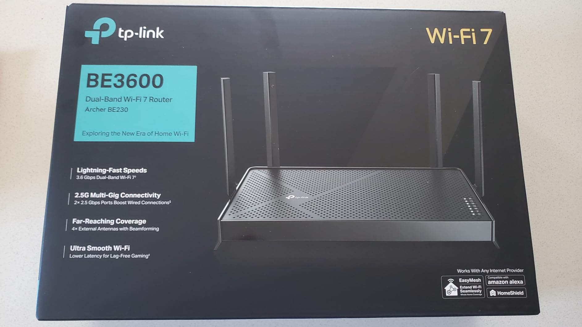 TP-Link Dual-Band BE3600 Wi-Fi 7 Router Archer BE230 | 4-Stream | 2x2.5G + 3x1G Ports, USB 3.0, 2.0 GHz Quad Core, 4 Antennas | VPN, EasyMesh, HomeShield, MLO, Private IOT | Free Expert Support customer photo 1