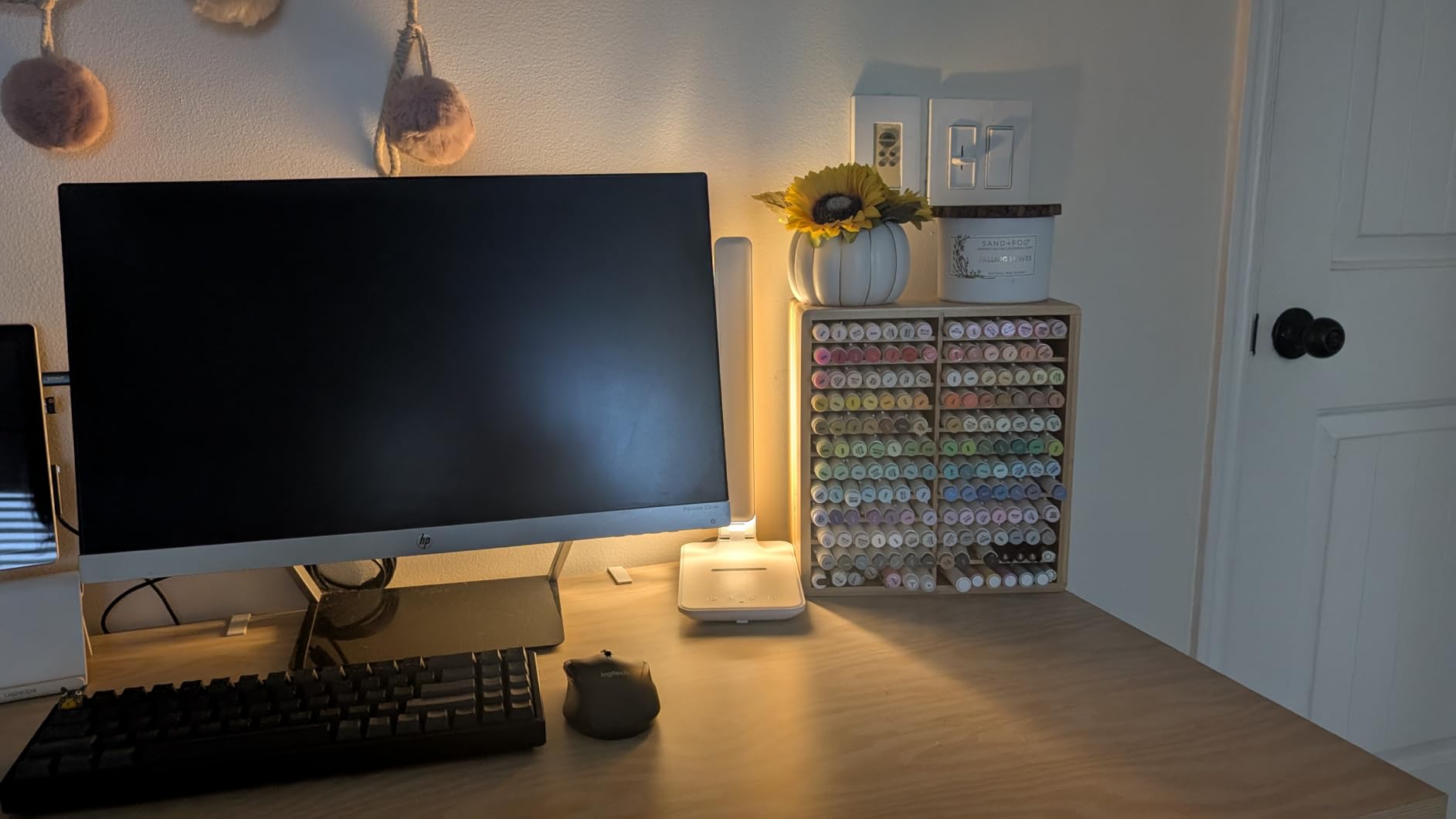 White crown LED Desk Lamp with 15W Wireless Charger & USB Port, Dimmable Table Lamp with 5 Lighting Modes, Sensitive Touch Control, Foldable & Portable Desk Light for Home, Office, Bedroom, Reading customer photo 2