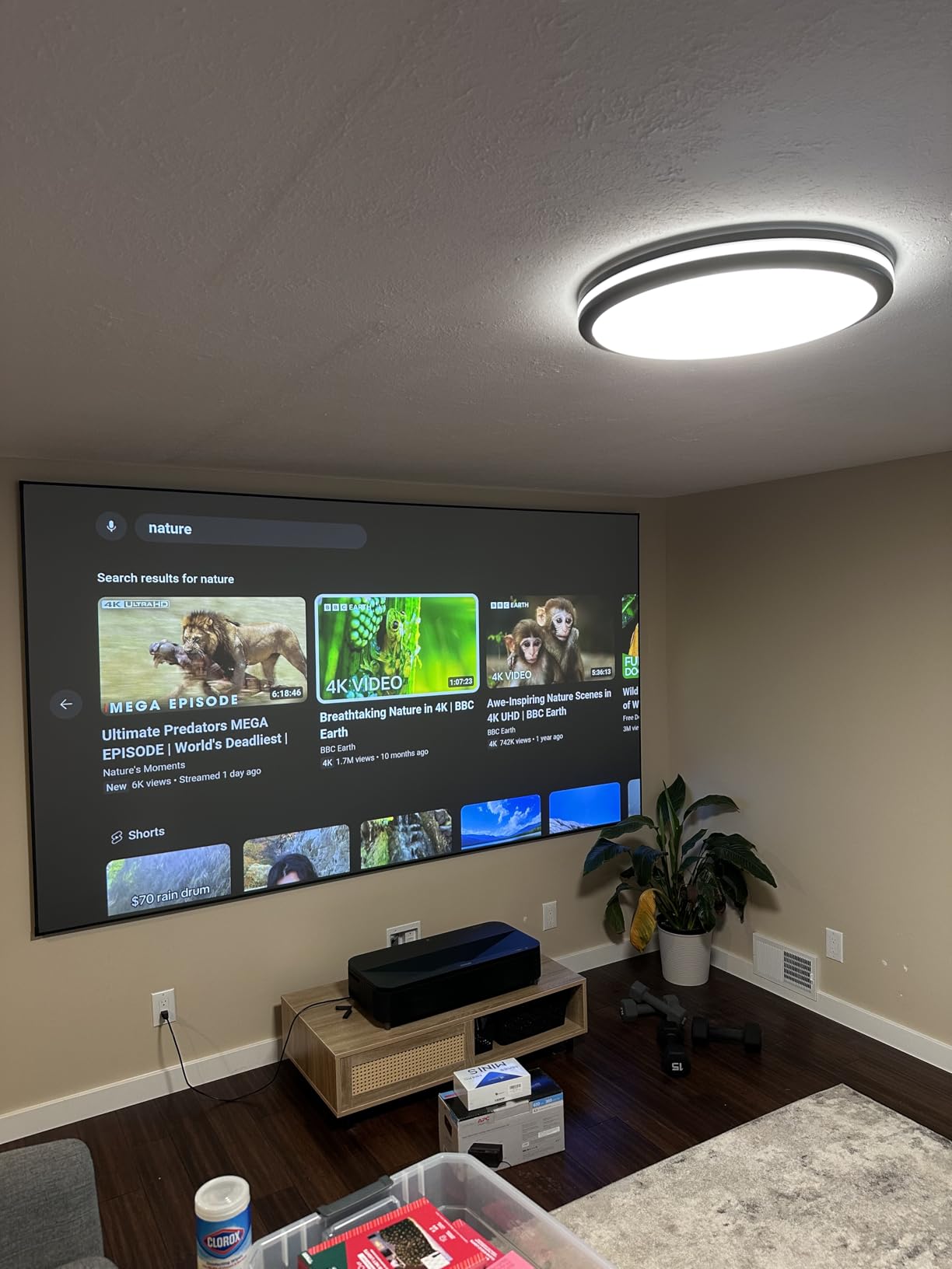 NothingProjector ALR Screen for Ultra Short Throw Projector, 100 inch | 95% Ambient Ceiling Light Rejecting, 4K/8K UHD Active 3D, Fixed Frame 16:9, Wall Mount Anti Daylight UST, Black Series customer photo 1