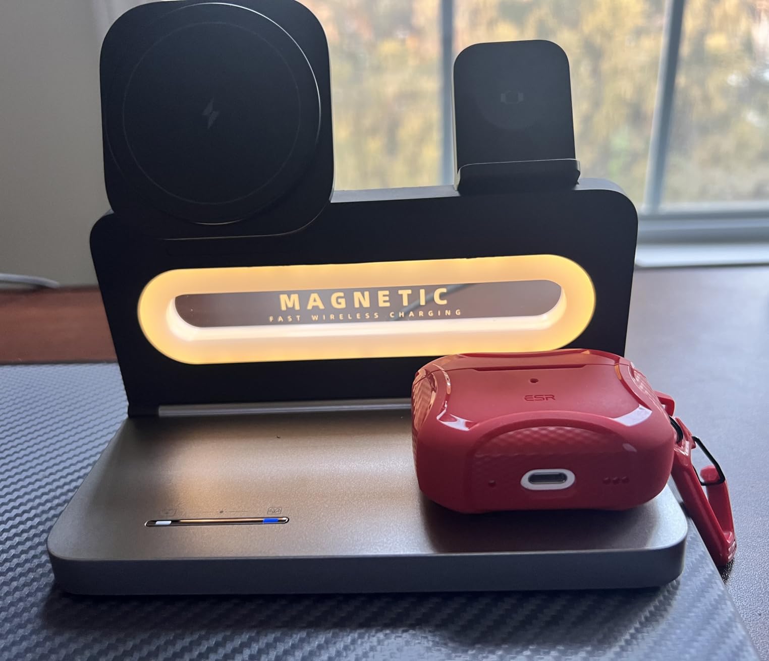 4 in 1 Wireless Charging Station for Apple MagSafe, Magnetic Foldable Wireless Charger Stand for iPhone 17 16 15 14 13 12, Watch, AirPods - Fast Nightstand Charging Dock with Light for Multiple Devices customer photo 2