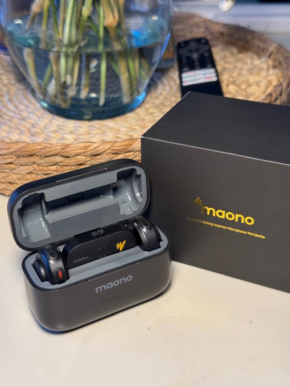 MAONO Wave T5 Wireless Lavalier Mini Microphone for iPhone Content Creators | Magnetic Lapel Mic with AI Noise Cancellation, 4 Voice Filters, 1000ft, 40H for Podcast Stream Vlog Youtube Tiktok Video Record customer photo 2