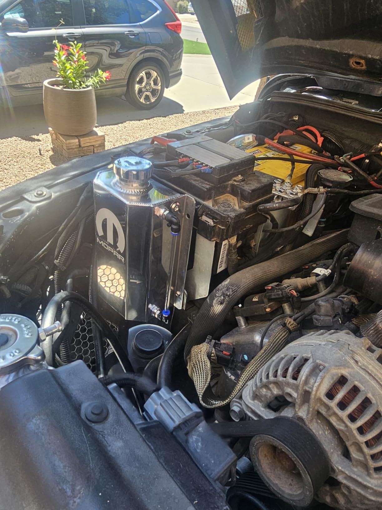Coolant Reservoir Tank, 2L Aluminum Radiator Overflow Tank Silver | Universal, TIG Welded & Leak-Proof customer photo 1