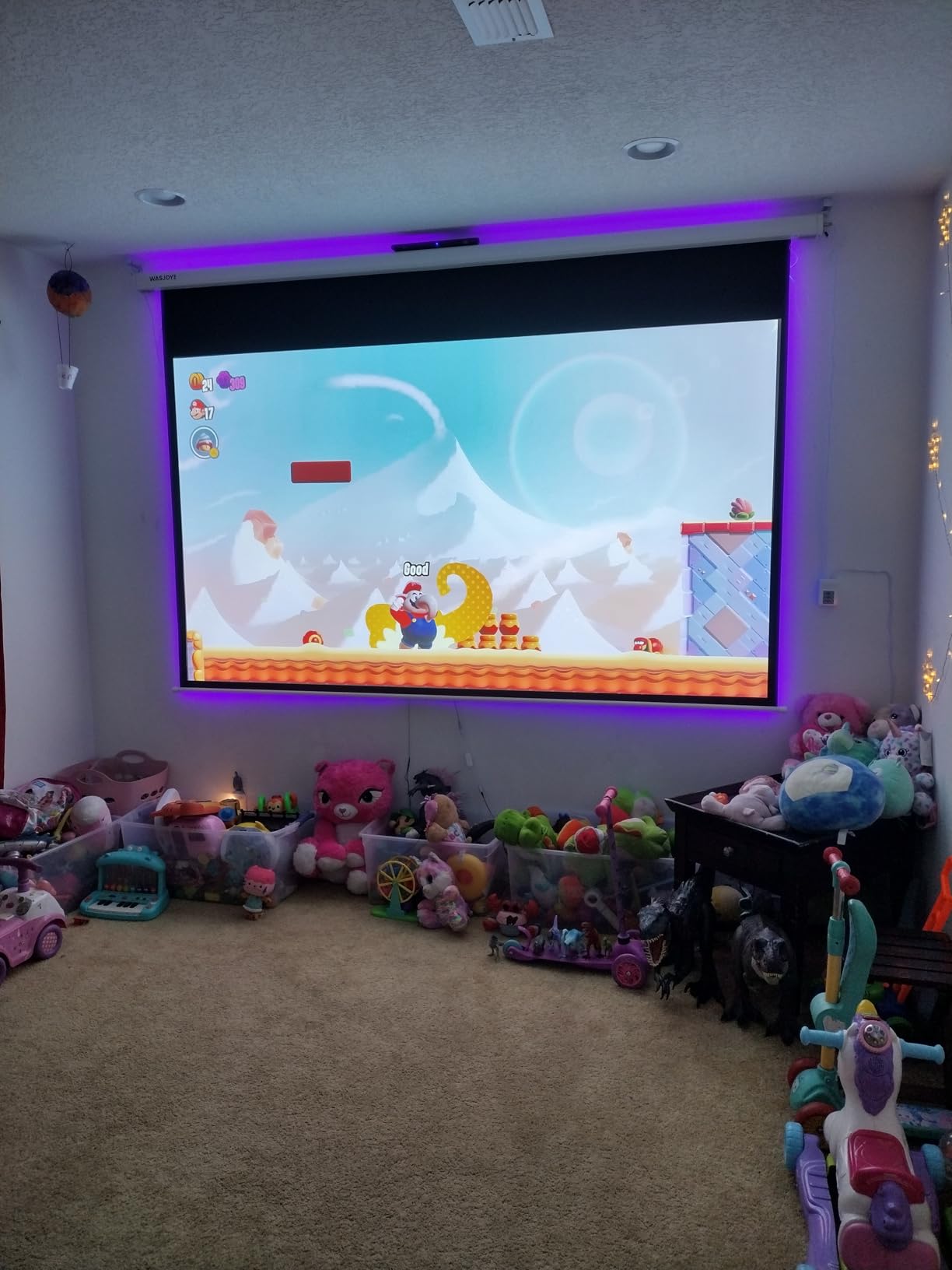 WASJOYE Motorised Projector Screen 120