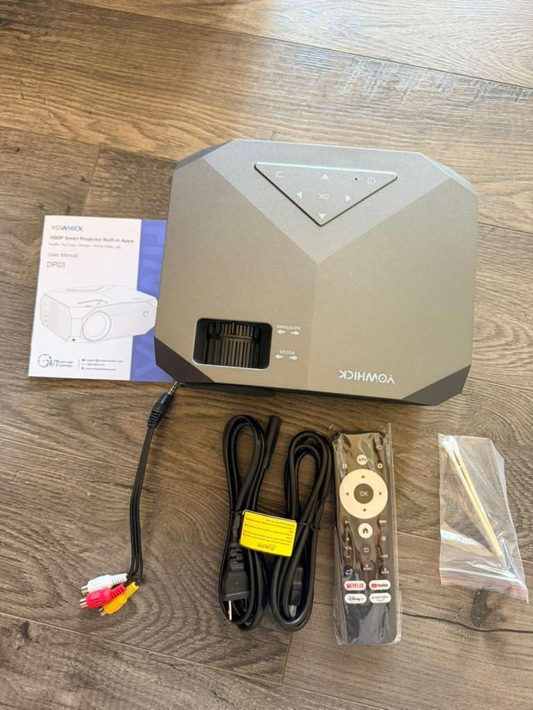 [Compatible with Netflix/High Brightness] Smart Projector with WiFi 6 and Bluetooth 5.3, 4K Outdoor Movie Projector with Prime Video/YouTube, Portable Proyector Compatible with HDMI/USB/iOS/Android customer photo 2