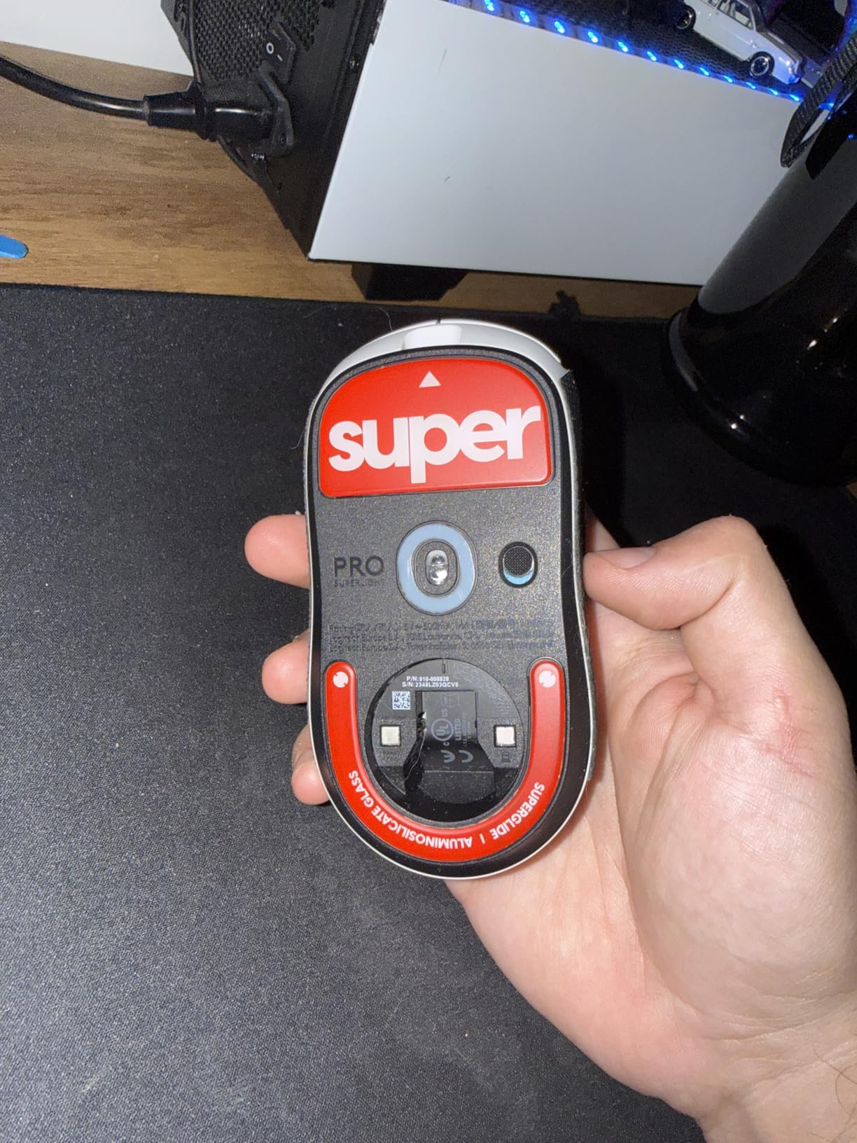 Superglide Glass Mouse Skates - Super Smooth Glide, Polished Round Edge, Super Fast Gaming Mouse Feet with Durable Sole for Logitech G Pro X Superlight 2 (Type-S, Black) customer photo 2