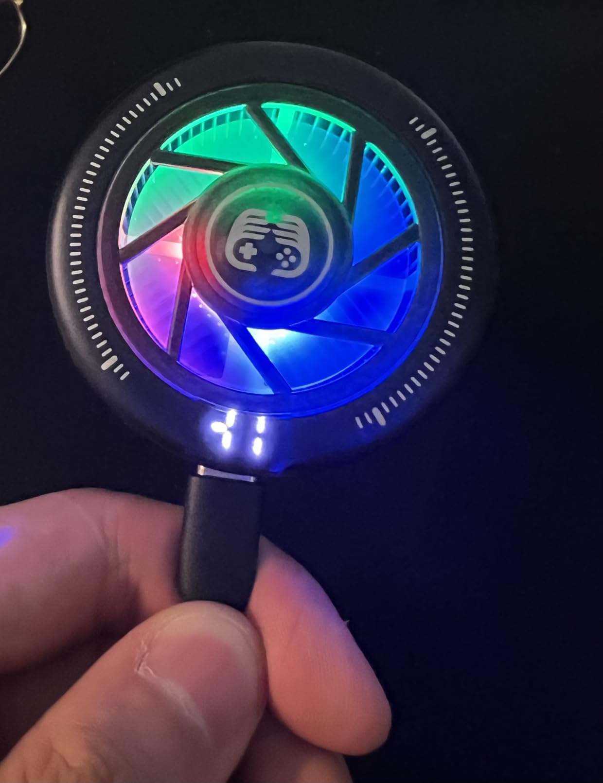 Phone Cooler for Gaming, Low Noise USB Cell Phone Cooler with Smart Temp Control, Phone Cooling Fan with RGB LED Lights, Magnetic Ring & Clip Fan for Phone Gaming & Streaming customer photo 1