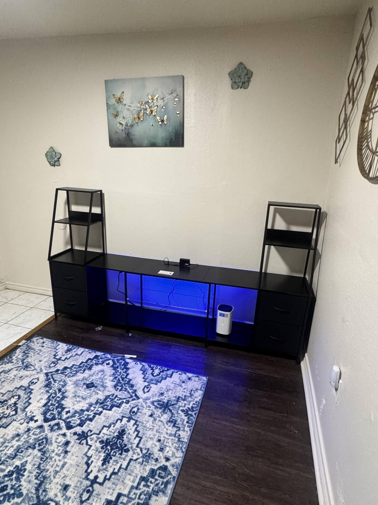 Casaottima LED TV Stand for 50-65 Inch TVs with Power Outlets & RGB Lights, Gaming Entertainment Center with 4 Drawers & Storage, Media Console Supports Up to 75/85/95 Inch Wall-Mounted TVs, Black customer photo 2
