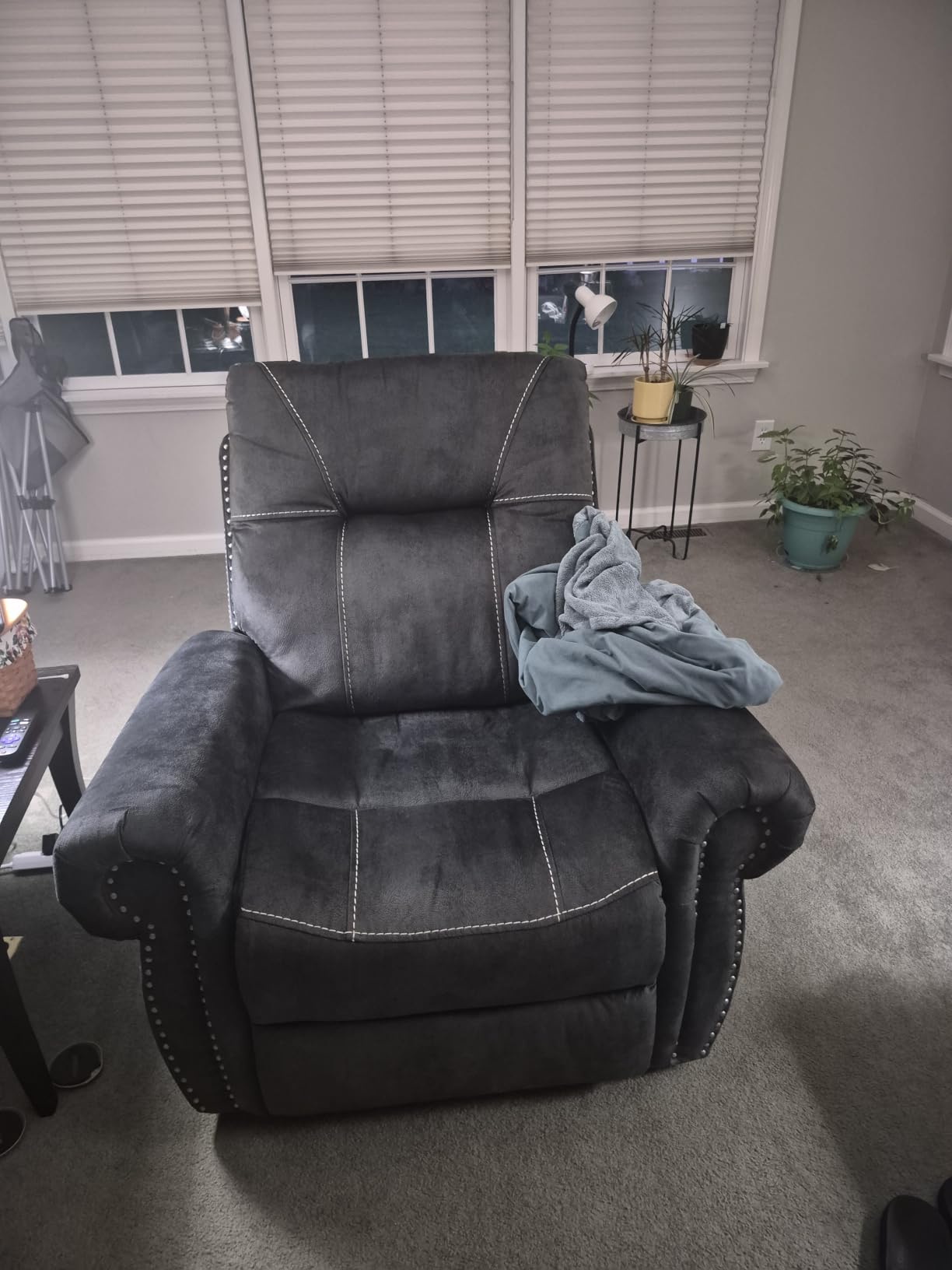 Manual Recliner Loveseat Sofa - 2 Seater Reclining Couch Chair with Center Console, Hidden Storage and Cup Holders customer photo 2