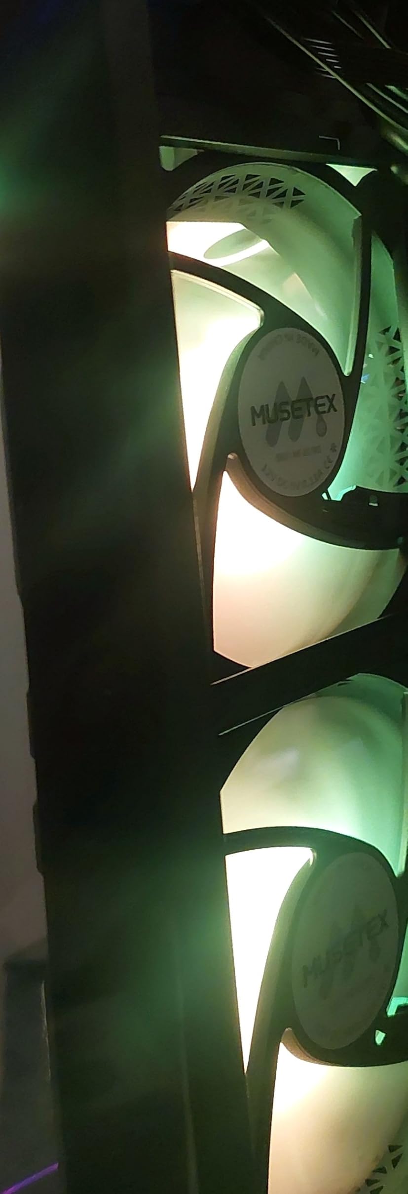 MUSETEX ATX PC Case 7 PWM ARGB Fans Pre-Installed, Type-C Mid Tower Computer Case with Full-View Dual Tempered Glass, Gaming PC Case, Black(K2) customer photo 1