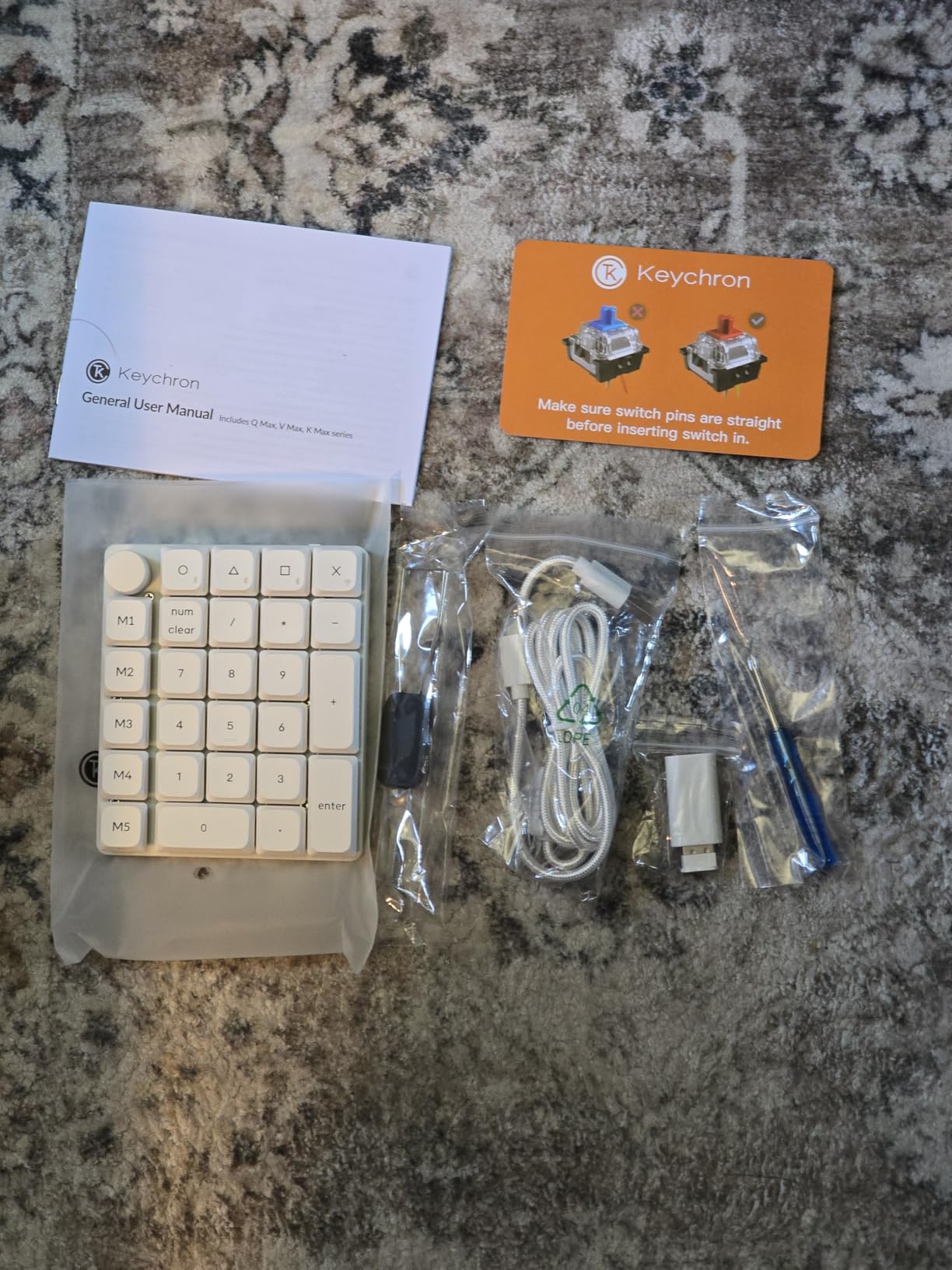 Keychron K0 Max Wireless Low-Profile Number Pad, QMK/VIA Programmable, Hot-Swappable Banana Switch, RGB Backlit, 2.4GHz & Bluetooth 5.3, 1000Hz Polling Rate, with Knob, for Windows/Mac customer photo 1
