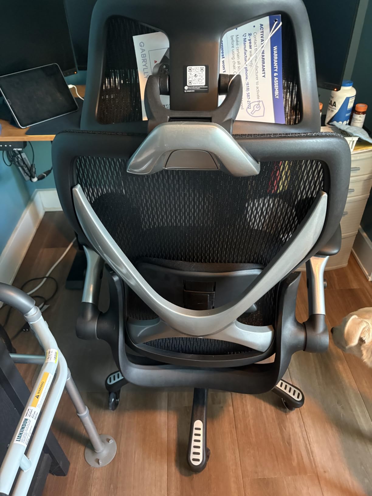 GABRYLLY Ergonomic Office Chair with Footrest, 135° Reclining Desk Chair with Adjustable Lumbar Support, 3D Armrest, Headrest & Large Steel Base, 300LBS Heavy Duty Mesh Chair customer photo 2