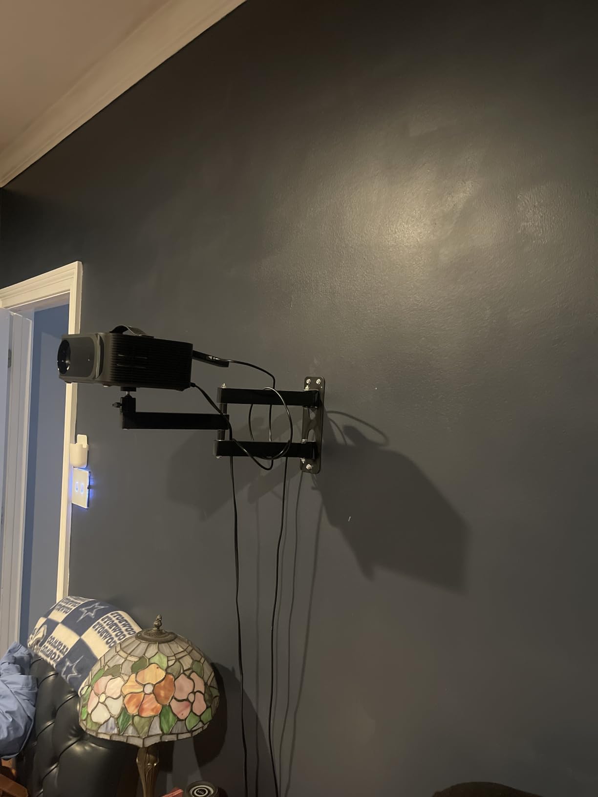 CroBlissful Foldable Projector Wall Mount, Ceiling Projector Mount, Universal Adjustable 360 Rotation, Projectors Stand with 1/4