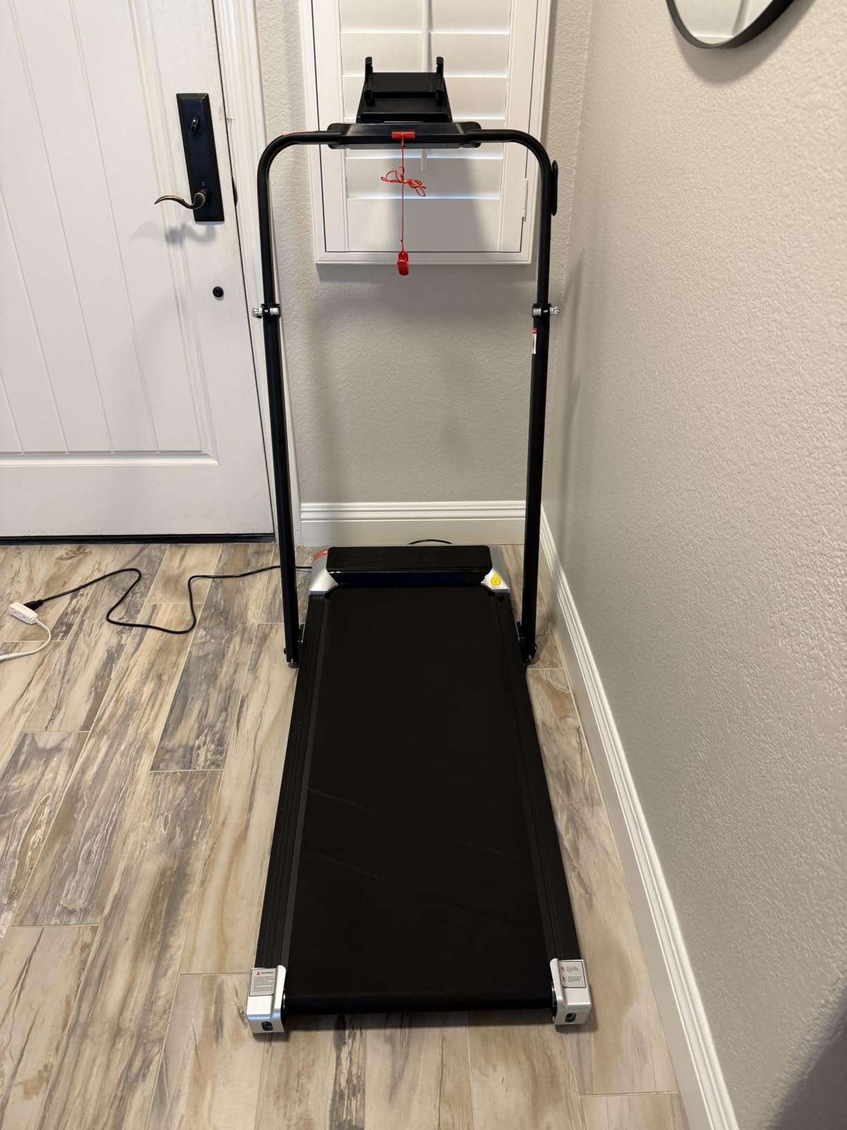 TOPUTURE Walking Pad Treadmill with 12% Incline, 6 in 1 Folding Treadmill with Adjustable Handle Bar for Home/Office, Under Desk Treadmills Portable Walking Pad with App, Remote Control & LED Display customer photo 1