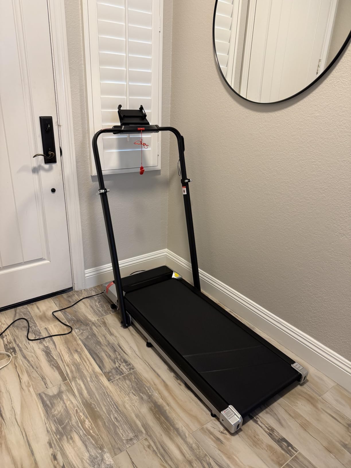 TOPUTURE Walking Pad Treadmill with 12% Incline, 6 in 1 Folding Treadmill with Adjustable Handle Bar for Home/Office, Under Desk Treadmills Portable Walking Pad with App, Remote Control & LED Display customer photo 2