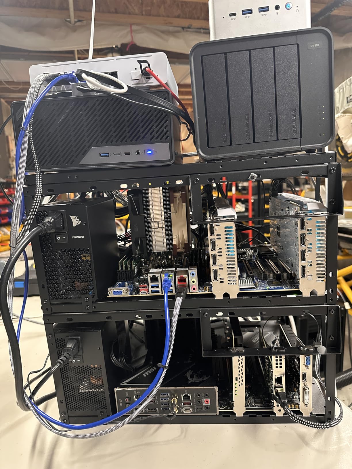 PC Test Bench, Open Air PC Case, Open Frame Computer Chassis, Techbench Server Rack Mount PC Case for ATX MATX Micro ATX Motherboards (Stackable) customer photo 1