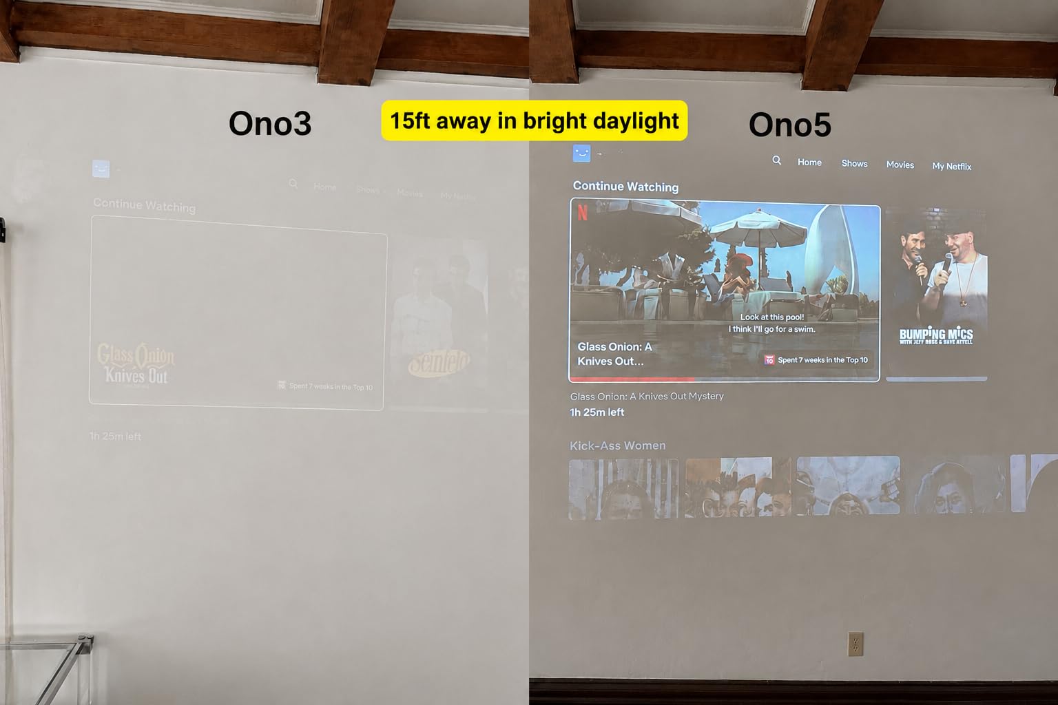 ONOAYO Outdoor-Projector-4K with 60W Dolby Audio and Official Licensed Apps | 3500 Bright, AI Auto Focus, Smart-Projector with WiFi and Bluetooth, ONO5Pro 2.0 Movie Projector customer photo 2