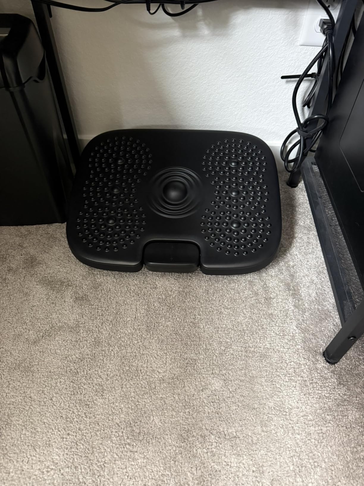 Foot Rest Under Desk with Massage, Ergonomic Stepless Adjustable | 4.7 to 6.7in Height, +5° to -15° Tilt with Lock, Anti-slip Pads Heel Chair, Pre-assembled for Home Office, Study, or Gaming customer photo 2