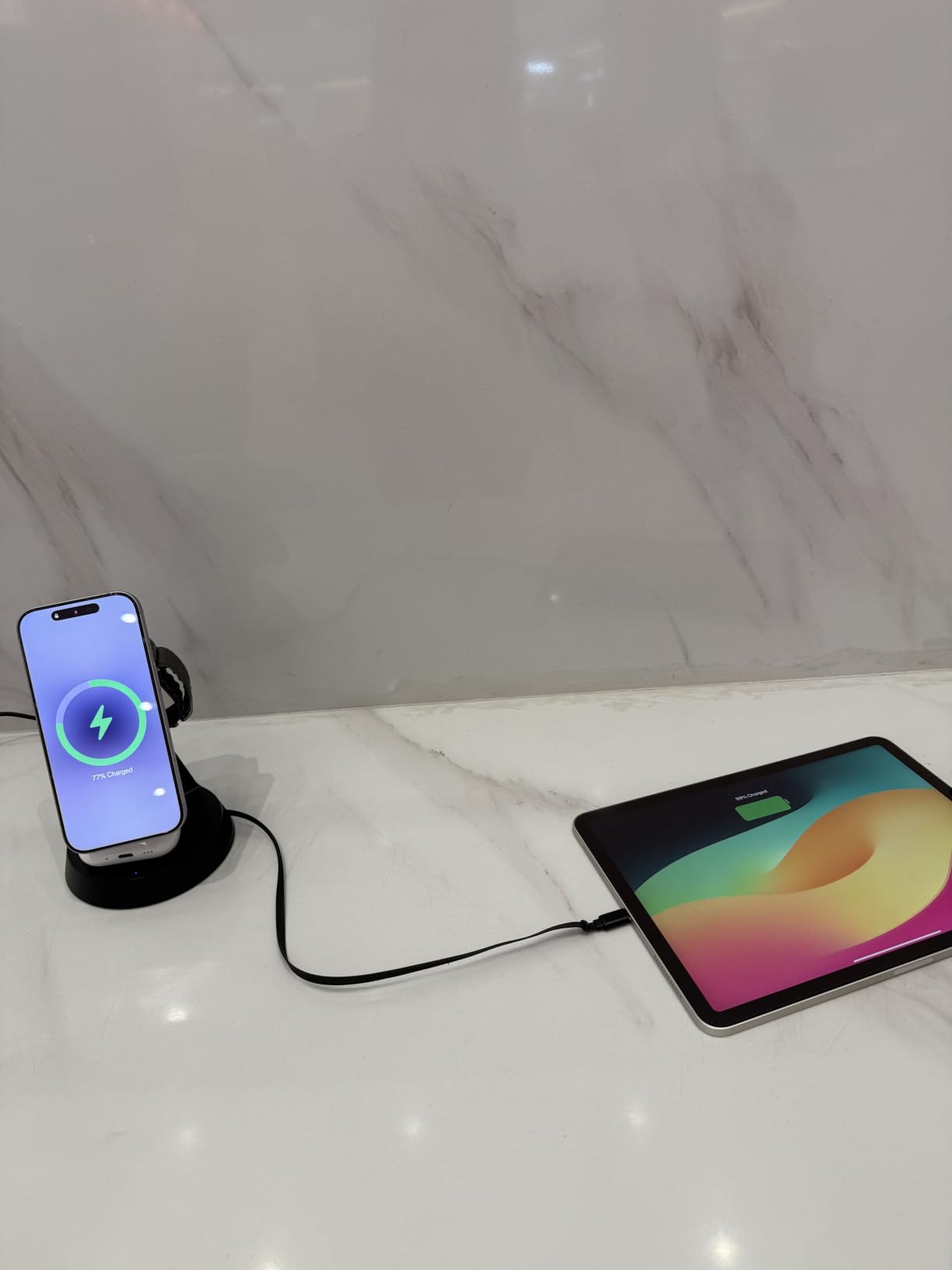 Meifigno 4 in 1 Magnetic Wireless Charger with 20W Fast Retractable Cable | Compatible with MagSafe Charging Station, for Multiple Apple Devices, with PD45W Adapter, for iPhone 17/ 16/ iWatch/ Earbuds customer photo 2