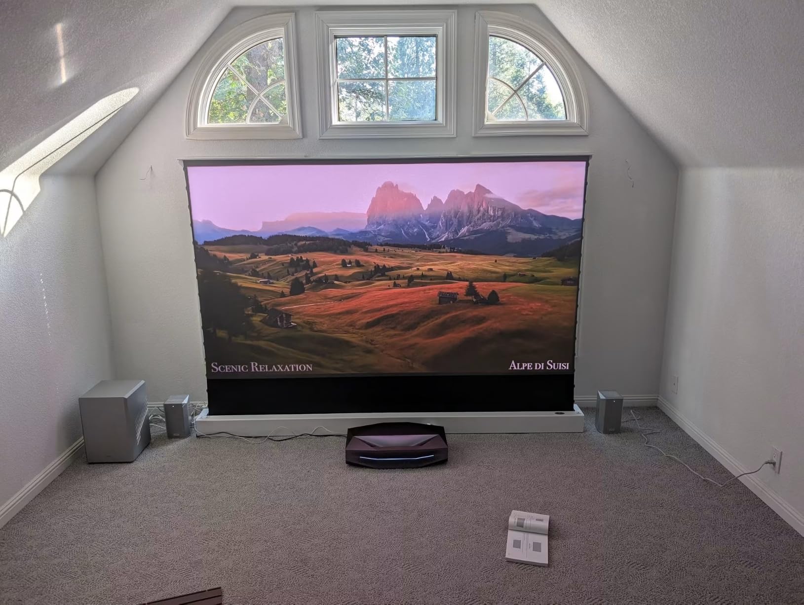 NothingProjector Motorized Floor Rising Screen, Matte White 100