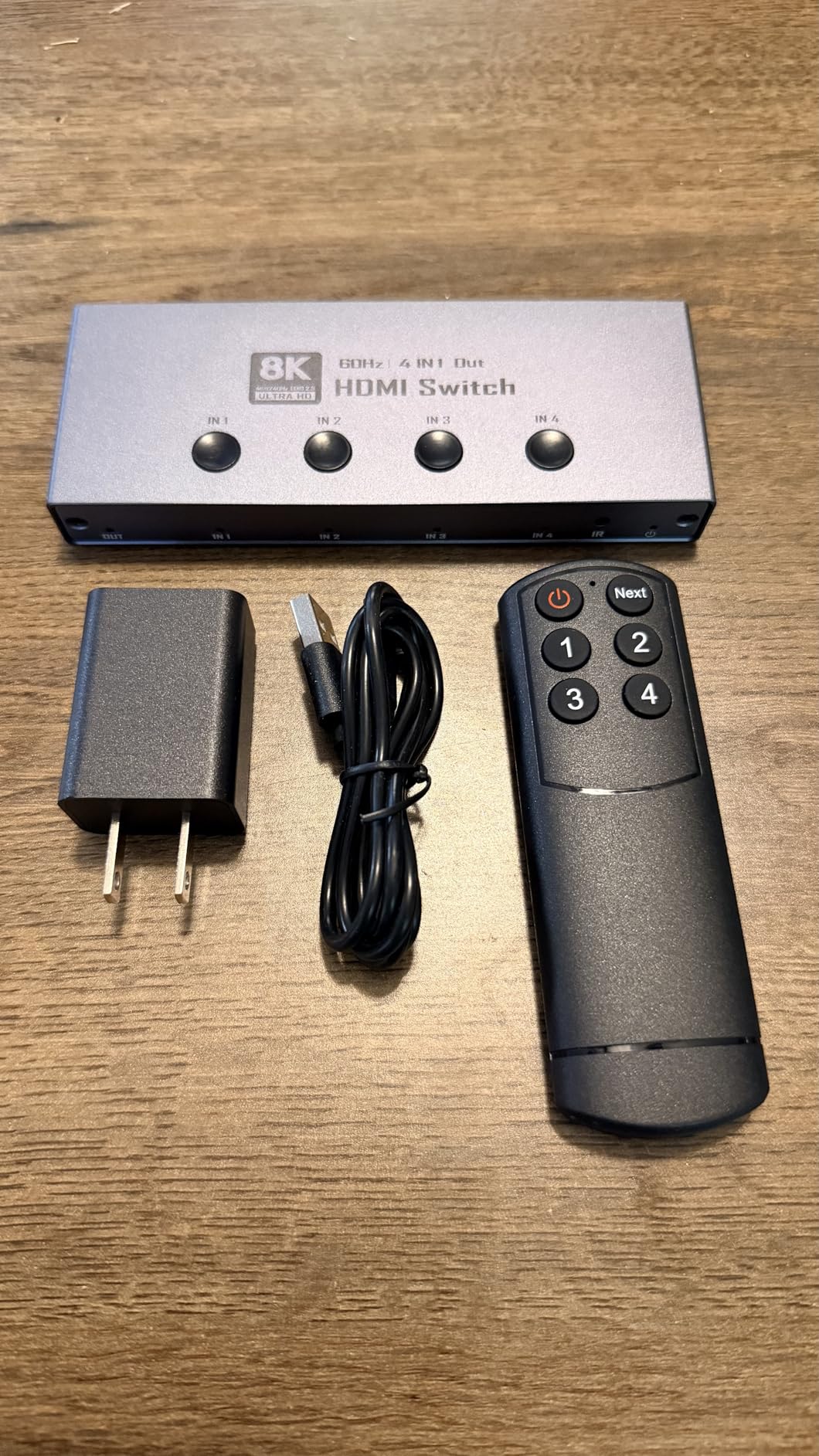 HDMI 2.1 Switch, HDMI Switcher 4 in 1 Out 8K@60Hz 4K@240Hz HDMI 2.1 Switcher Selector with Remote Support CEC 3D HDR HDCP2.3 Dolby Vision/Atmos for PS5/4 Xbox Nintendo Switch Fire Stick customer photo 1