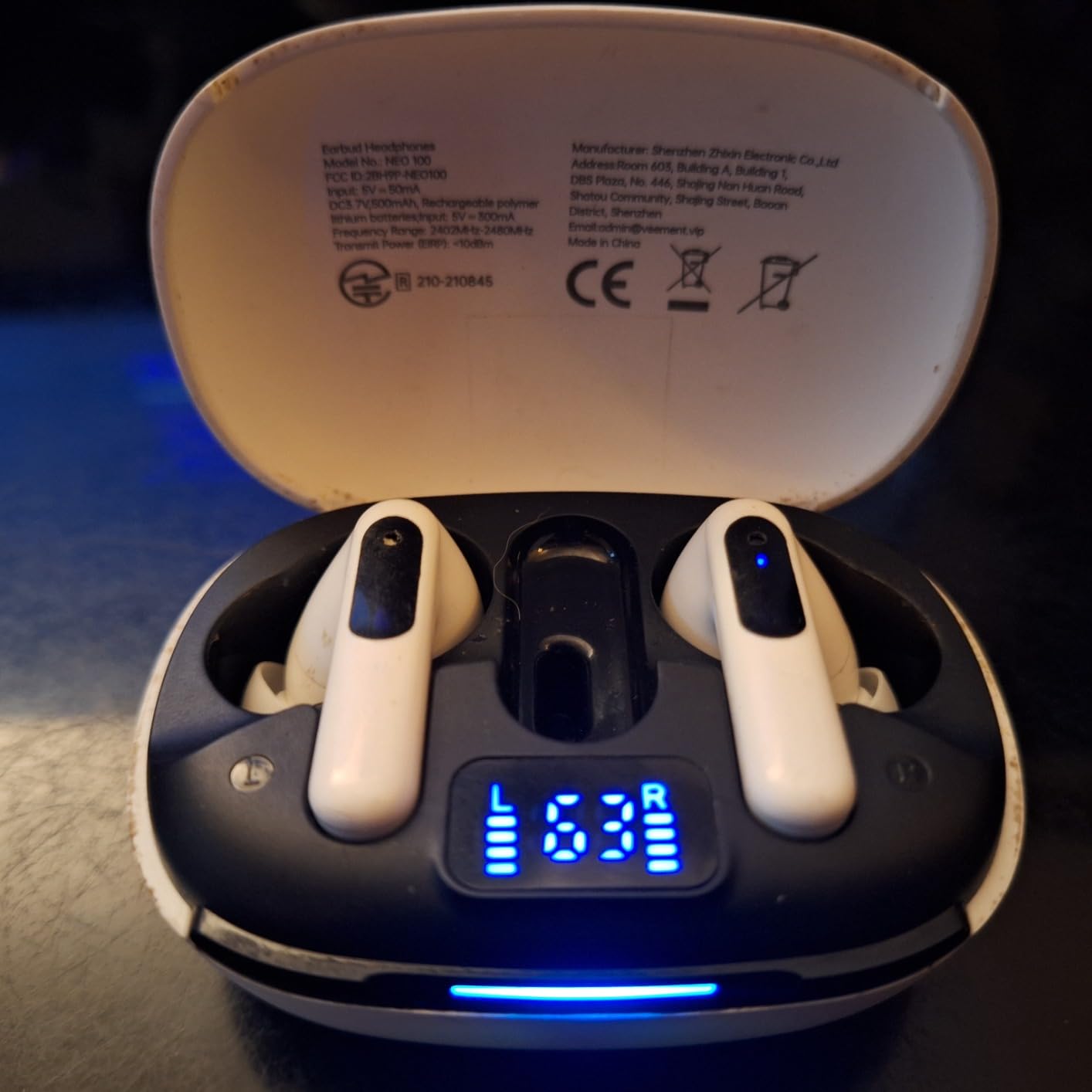 RYR Wireless Gaming Earbuds with Noise Cancelling Mic, 2.4Ghz & Bluetooth | 20ms Low Latency, LED Display, 36H Playtime for Meta Quest 3/2, PS5, PS4, VR, Switch, Steam Deck, PC, Phone customer photo 1