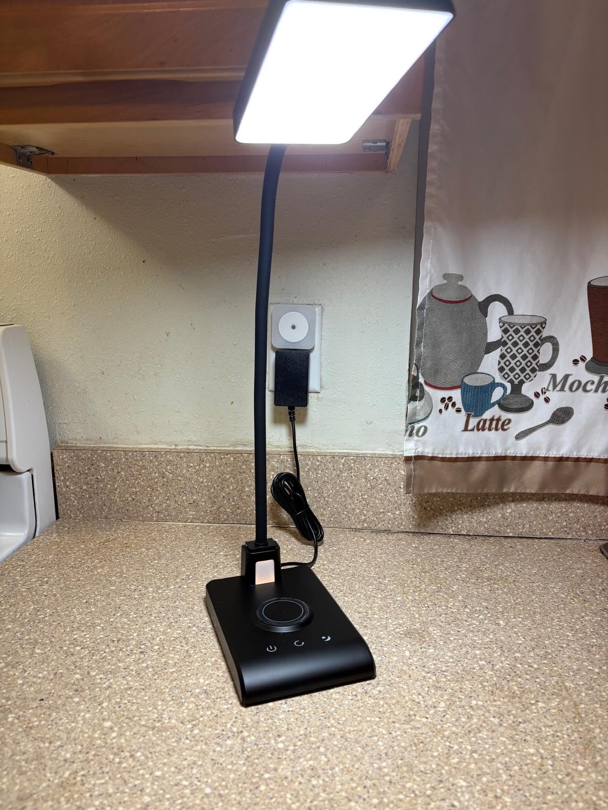 Desk Lamp with Wireless Charger, Desk Lamps for Home Office Night Light | 3 Color Modes with Stepless Dimming, CRI 90+, 1000lm, 360 Degree Flexible Arm, Eye-Caring Study Lamp for College Dorm Room customer photo 2