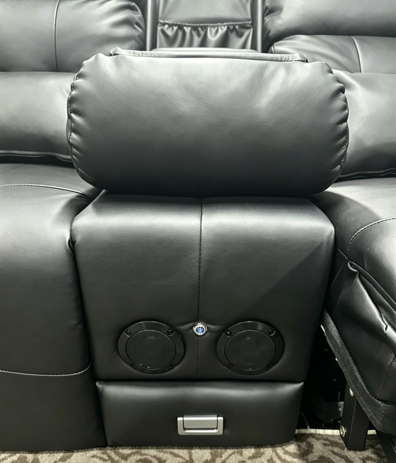 Home Theater Seating, 3 Seat Power Loveseat Recliner Sofa with Heat Massage | Wall Hugger Reclining Loveseat with USB, RV Couch with LED Lights, Flip Backrest, Cup Holders for Movie Theater, Gaming Room customer photo 2