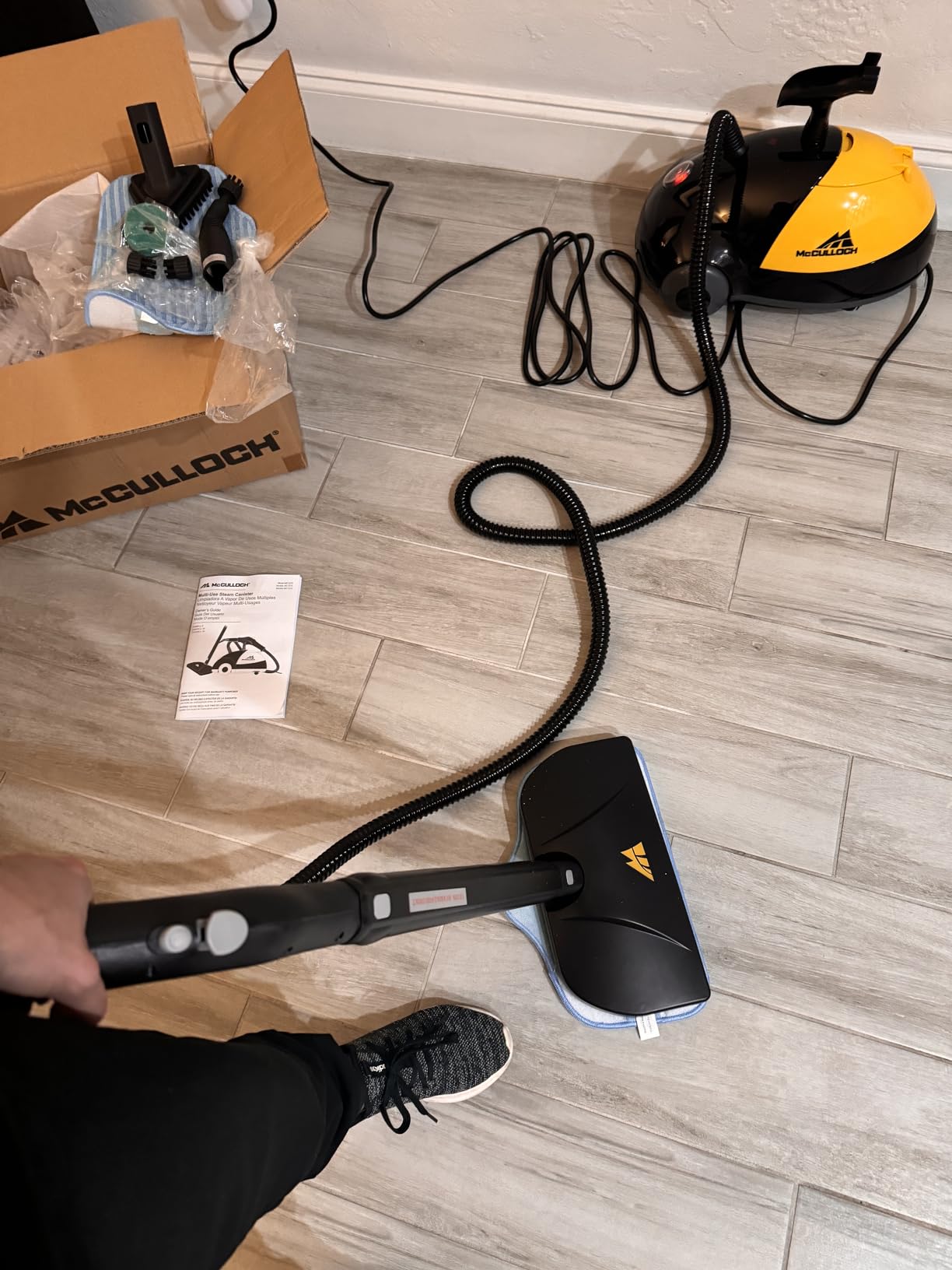 McCulloch MC1275 Heavy-Duty Steam Cleaner, 45 Min Runtime, 18 Accessories customer photo 1