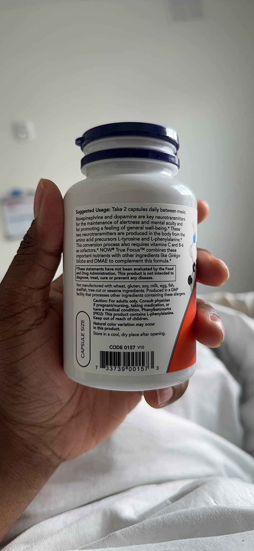 NOW Foods Supplements, True Focus with Amino Acids, Ginkgo, DMAE + CoQ10 and Grape Seed Extract, 90 Veg Capsules customer photo 1