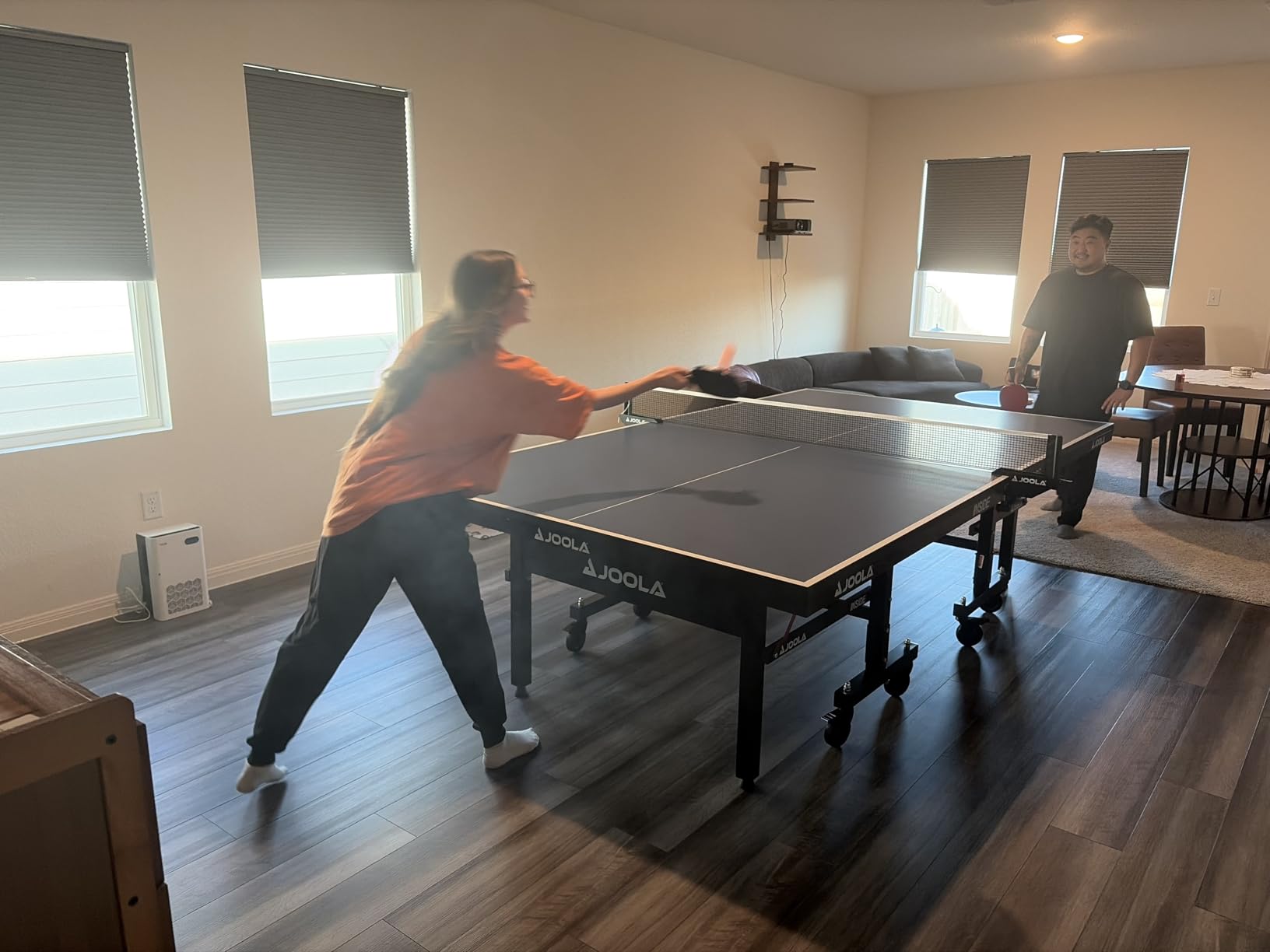JOOLA Inside Professional MDF Indoor Ping Pong Table with Quick Clamp Table Tennis Net and Post Set - 10 Minute Easy Assembly - Tournament Quality - Foldable with Single Player Playback Mode customer photo 1