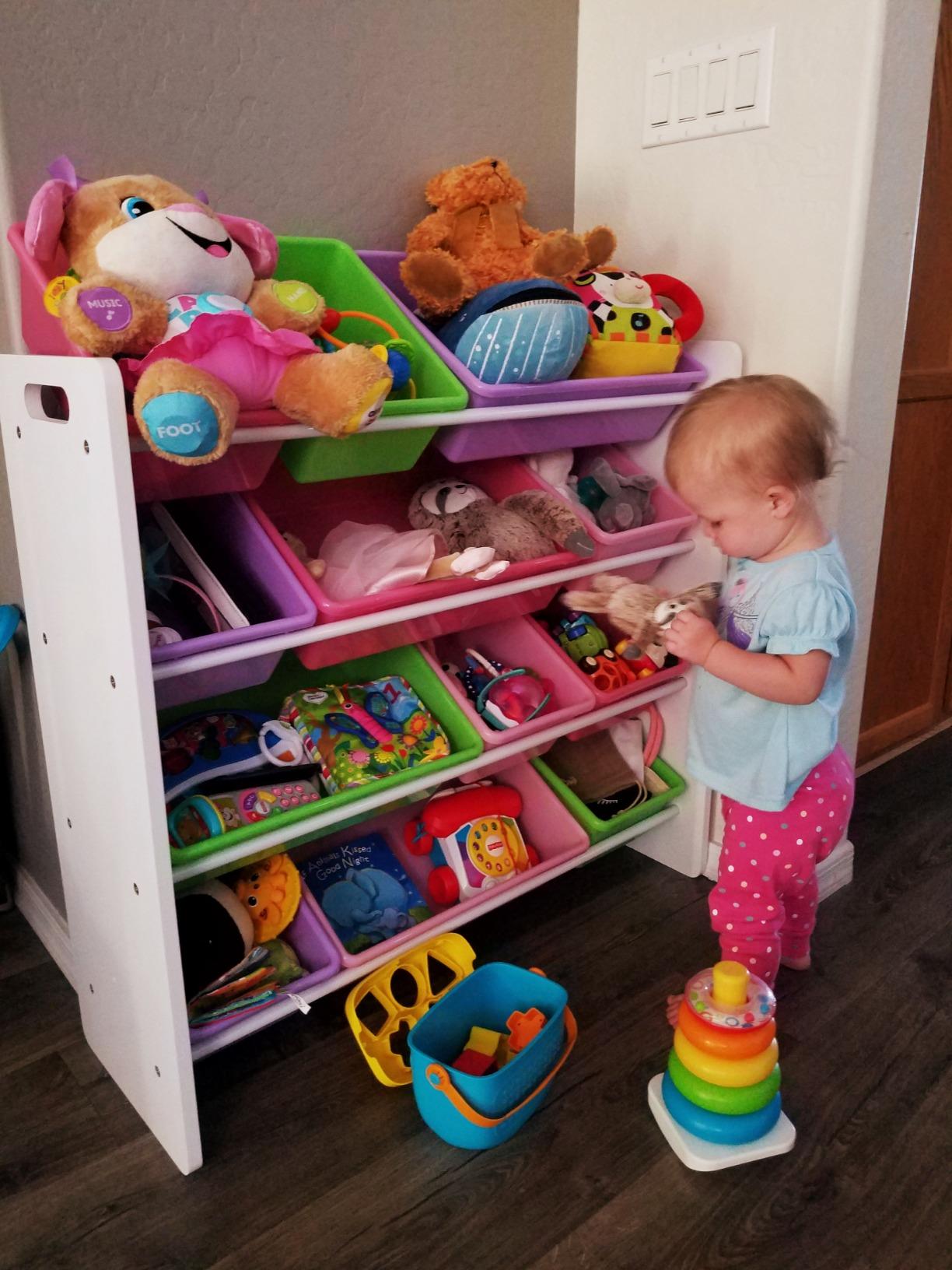 HoneyCanDo Kids Toy Storage Organizer With Bins, Pastel customer photo 2