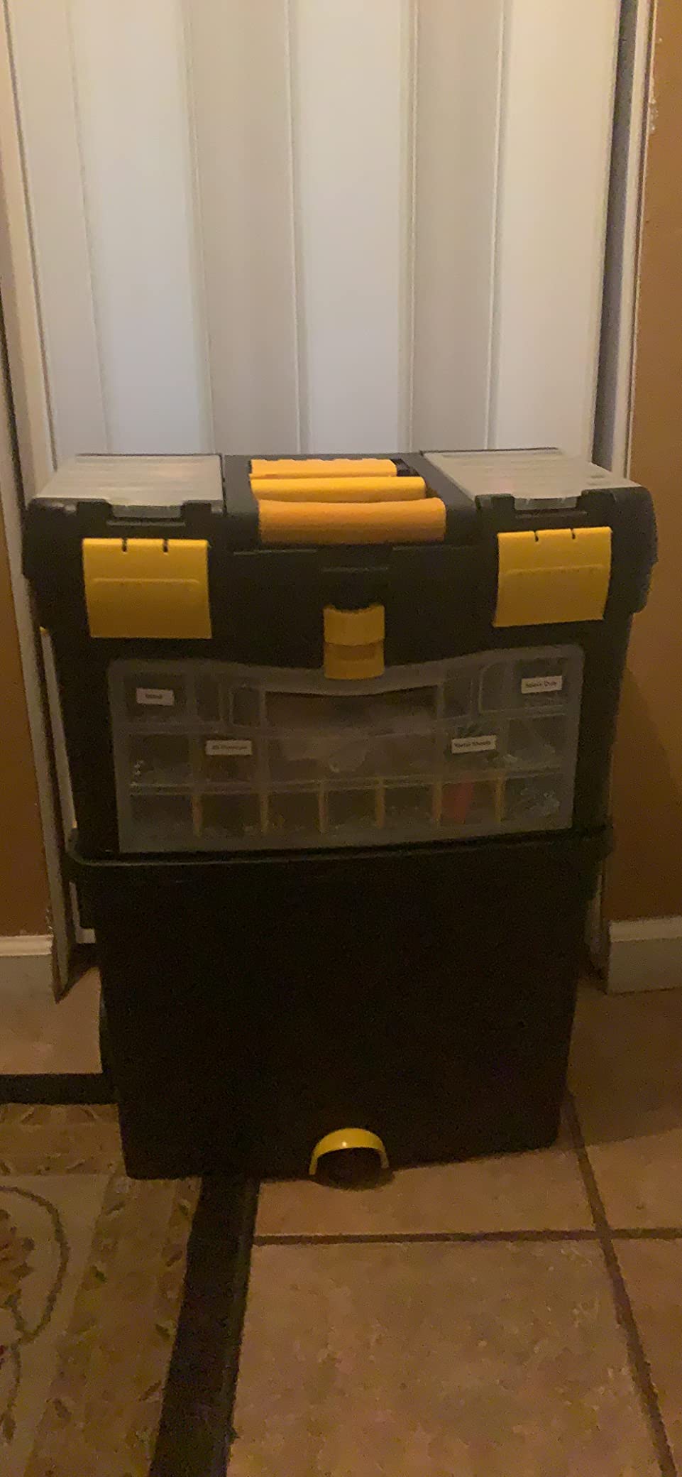 Rolling Tool Box with Wheels, Foldable Comfort Handle, and Removable Top - Toolbox Organizers and Storage by Stalwart customer photo 1