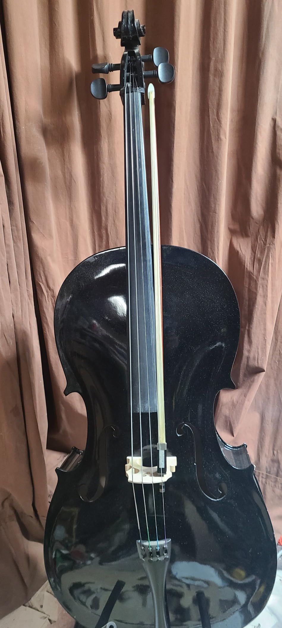 Cecilio 4/4 Full Size Cello, Beginner Cello 4/4, Acoustic Cello Set with Portable Bag, Bow, Rosin, Stand, String Musical Instruments for School Orchestras, Performances customer photo 1