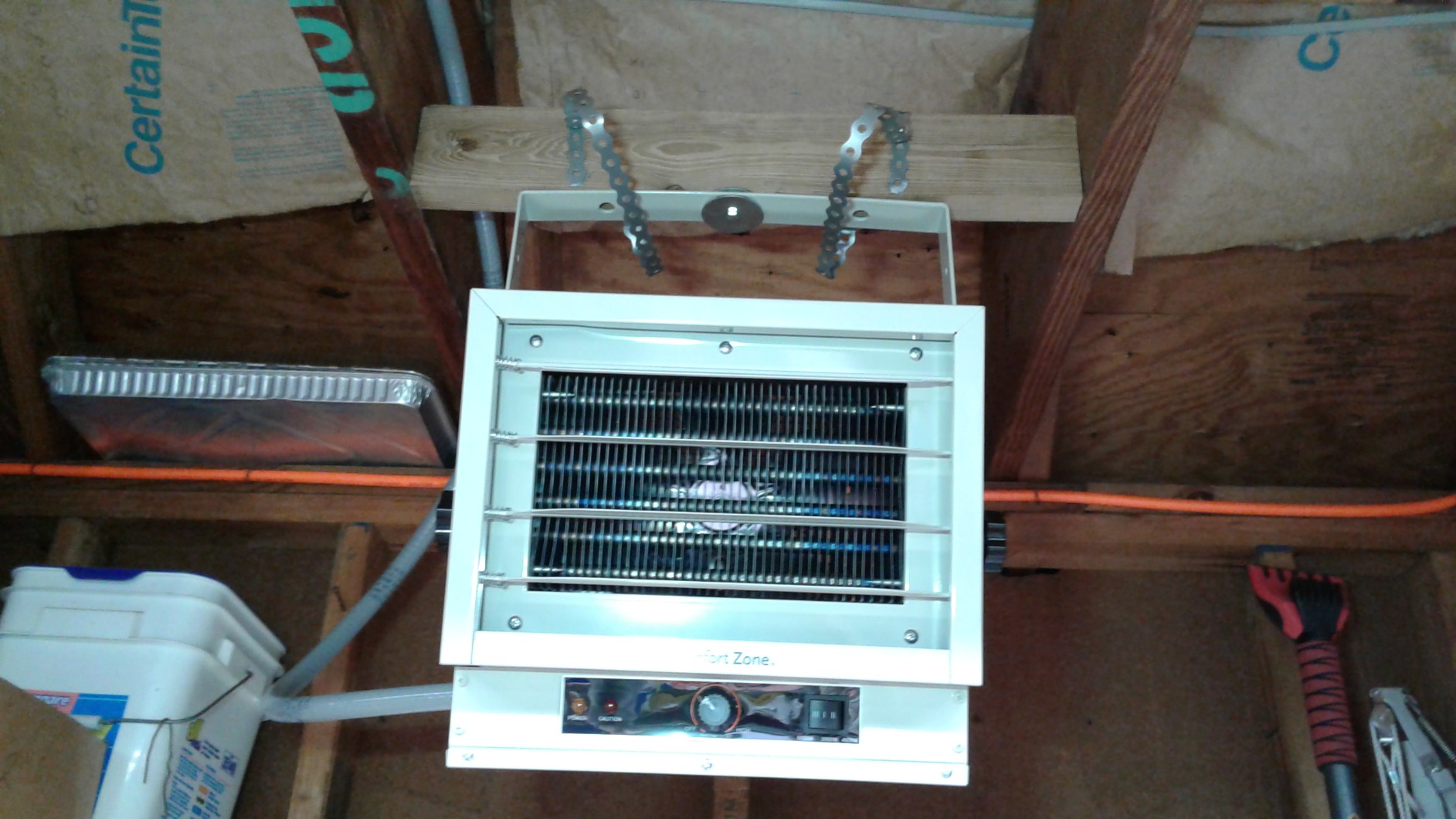 Comfort Zone 5000W Ceiling Mounted Garage Heater - 240V Electric Shop Heater with 3 Heat Settings, Overheat Protection, Indoor Use, ETL Listed customer photo 2