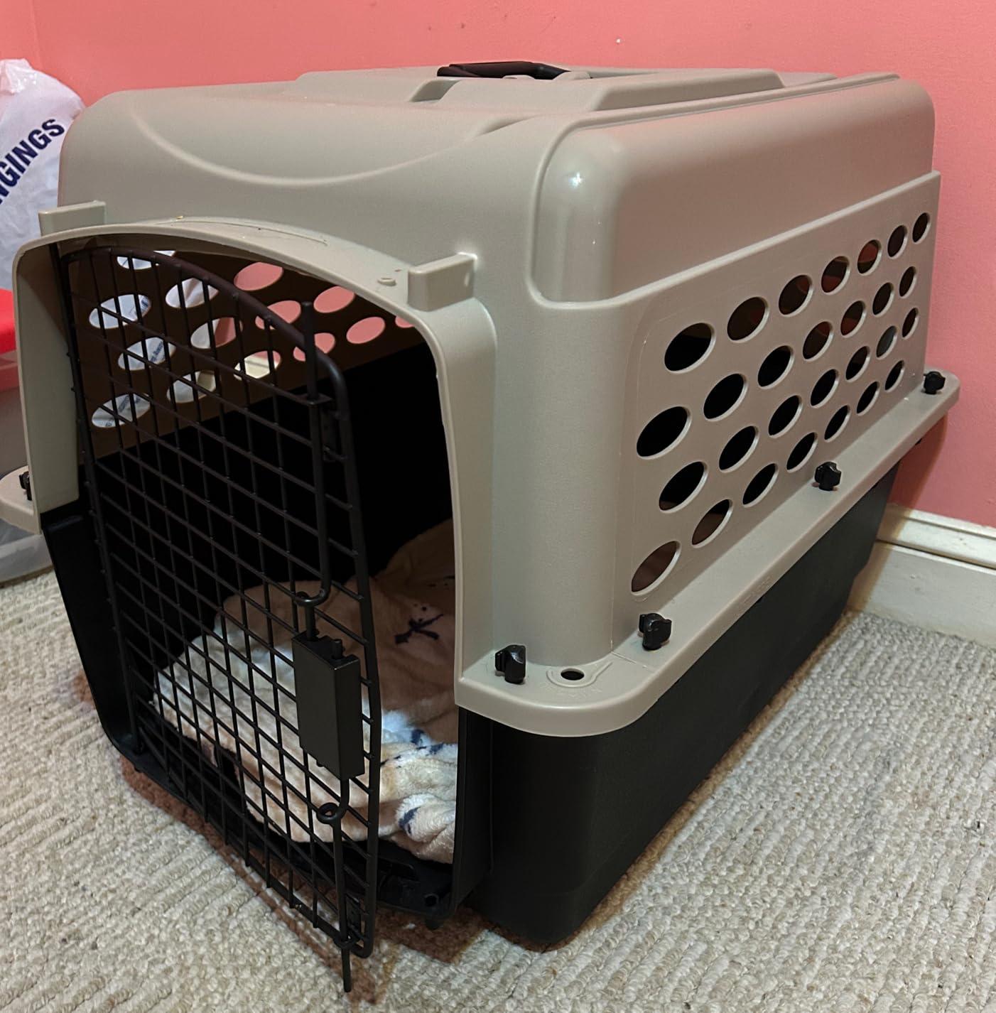 Petmate Vari Dog Kennel, Carrier for Large Dogs, 40in, Taupe and Black | Airline Friendly and Made of Durable Plastic, This Pet Crate Works Great for Home and Travel customer photo 1
