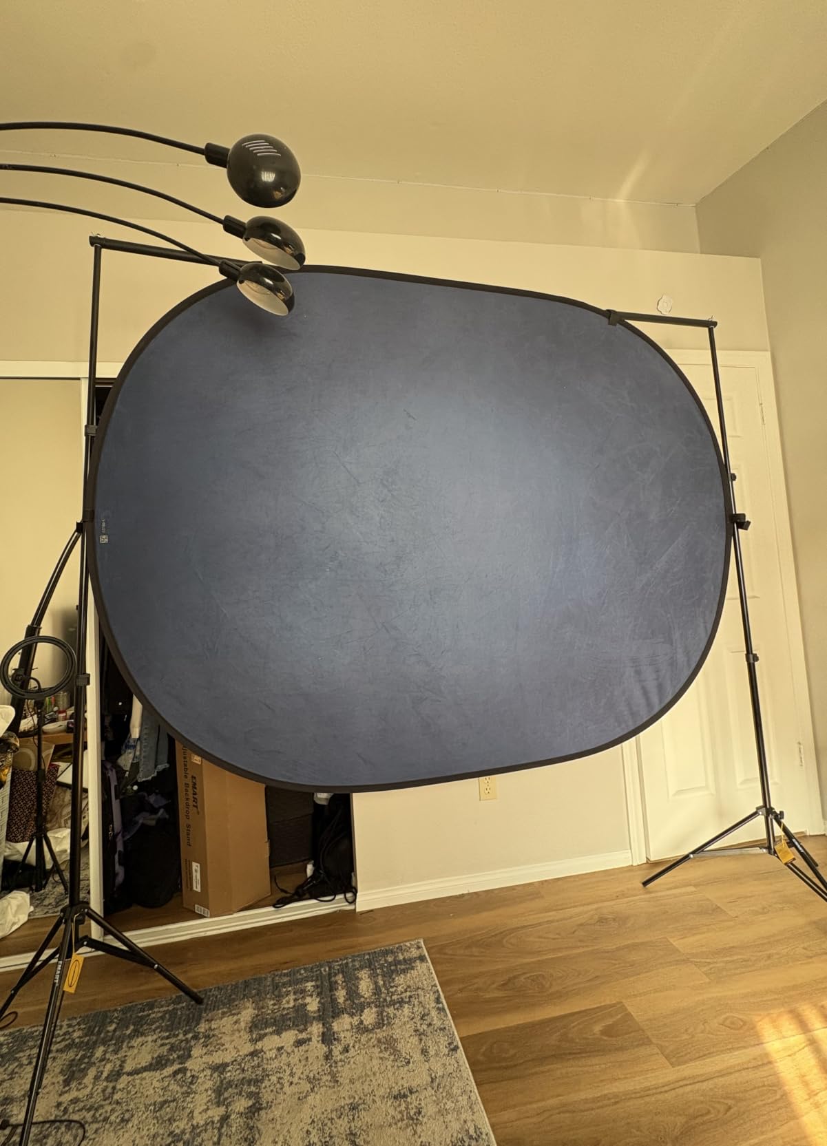 EMART Backdrop Stand 10x7FT Adjustable Back Drop Stand for Party Photoshoot | Background Stand Backdrop with 8 Clamps, 2 Sandbags for Photography, Wedding, Baby Shower, Events Decoration, Photo Studio customer photo 2