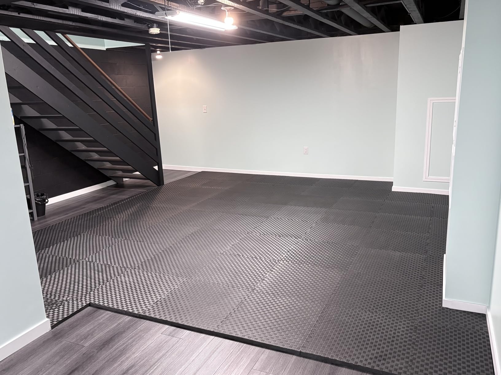 BalanceFrom Puzzle Exercise Mat 1/2-inch Thick, EVA Interlocking Foam Floor Tiles for Home Gym, Mat for Home Workout Equipment, Floor Padding for Kids, Black, 24 in x 24 in x 1/2 in, 24 Sq Ft - 6 Tiles customer photo 1