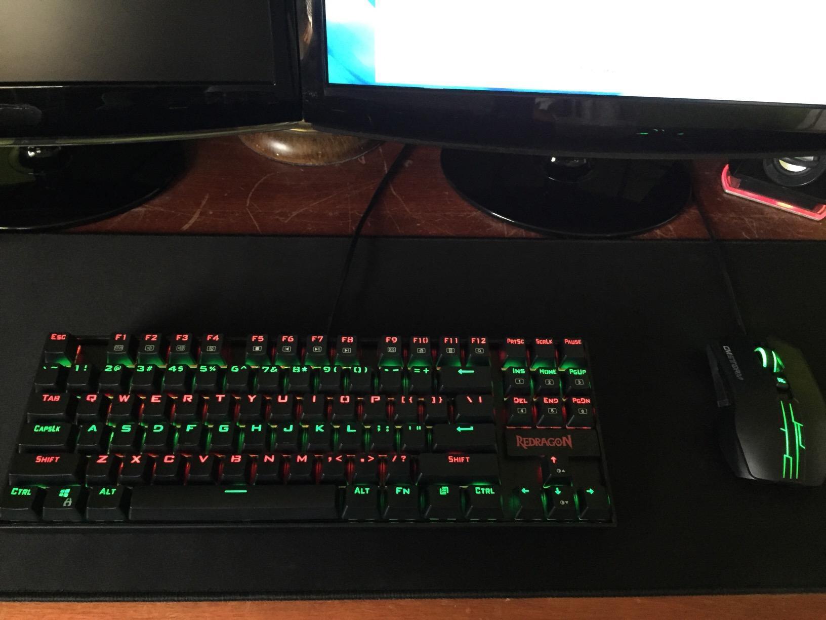 Redragon K552P Mechanical Gaming Keyboard TKL with 18 Backlight Modes, Hot-Swappable Red Switches, 87-Key Compact Ergonomic Design, N-Key Rollover & Software Programmable Macro - RGB, Black customer photo 2