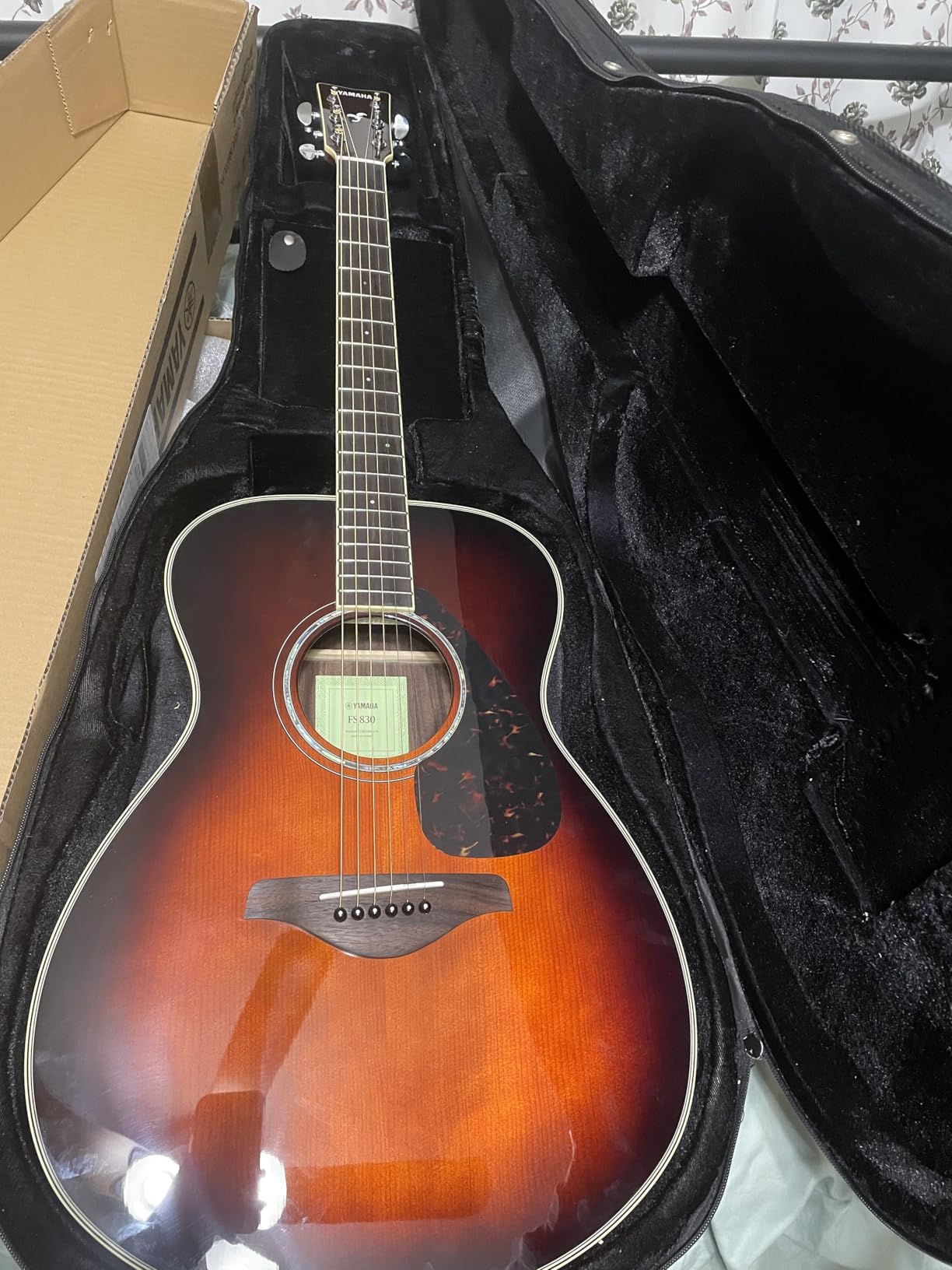 Yamaha FS830 Small Body Solid Top Acoustic Guitar, Natural customer photo 2