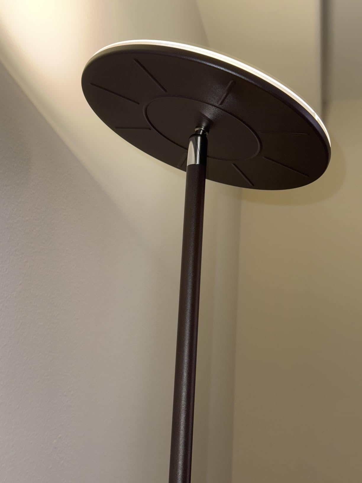 Brightech Sky LED Floor lamp, Torchiere Super Bright Floor Lamp for Living Room Decor & Office - Dimmable, Tall Standing Torch Lamp with Warm Light for Bedroom & Reading - Black customer photo 2
