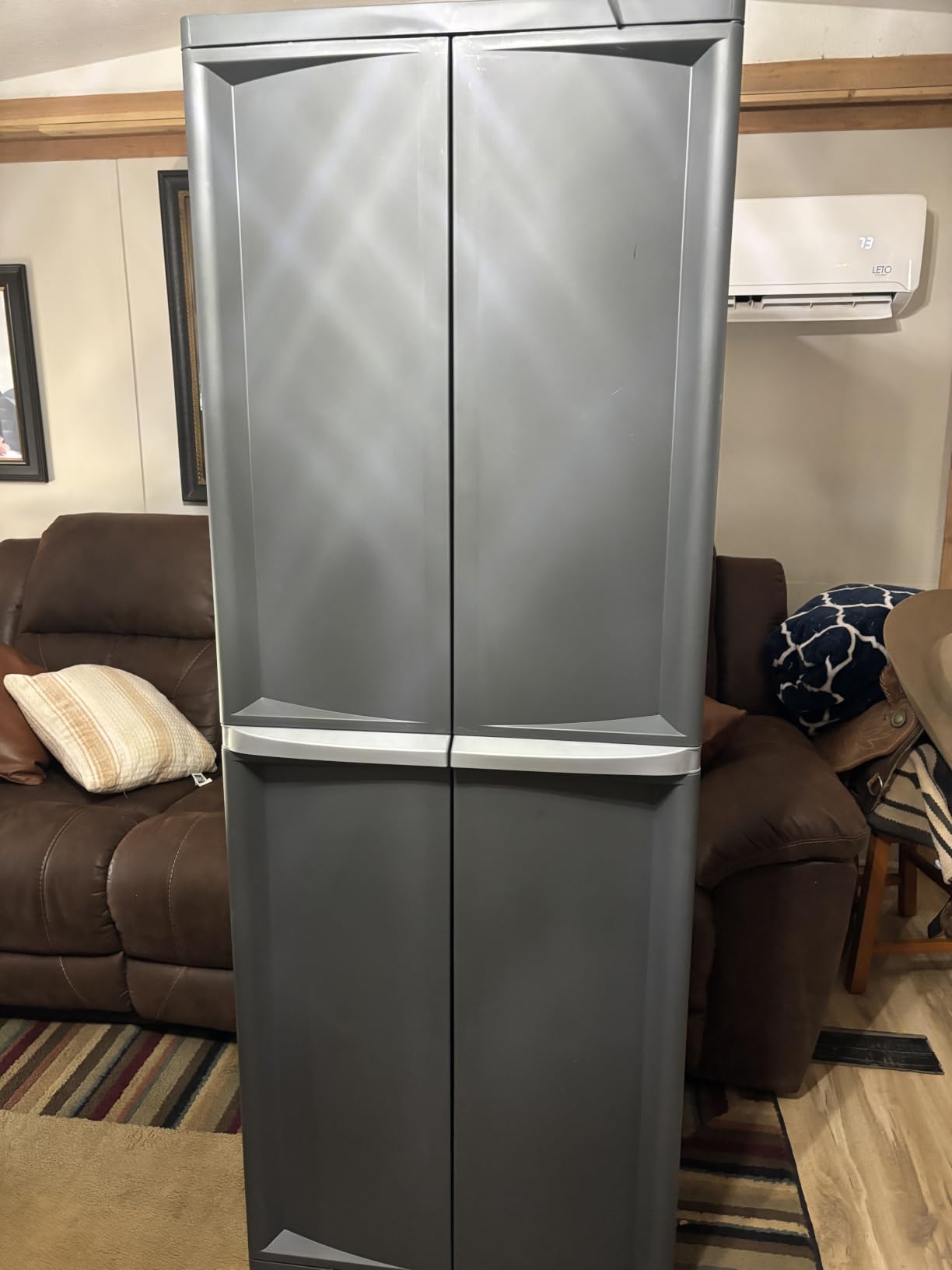 Sterilite 4 Shelf Cabinet, Lockable Utility Storage, Gray customer photo 1