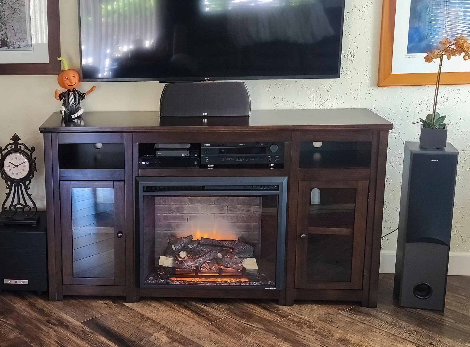 PuraFlame Western Electric Fireplace Insert with Fire Crackling Sound, Remote Control, 750/1500W, Black, 33 1/16 Inches Wide customer photo 1