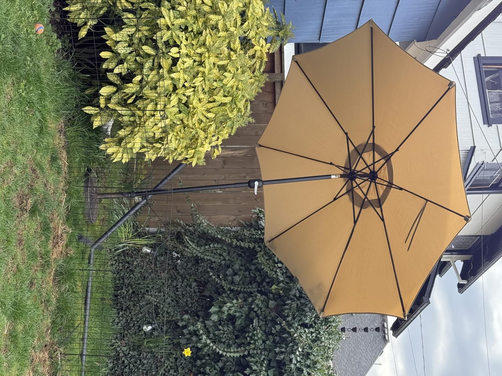 Sunnyglade 9' Patio Umbrella Outdoor Table Umbrella with 8 Ribs Tan | 9 FT Patio Umbrella with Waterproof Polyester Canopy, Aluminum Pole, Push-Button Tilt & Crank for Outdoor Patio Tables, Pool customer photo 1