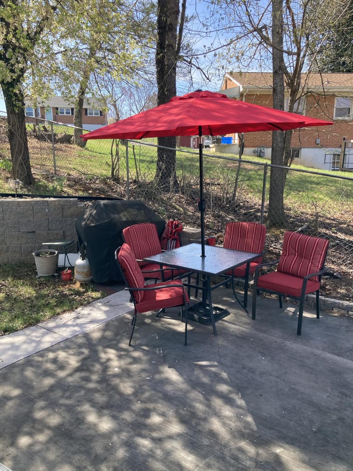 Sunnyglade 9' Patio Umbrella Outdoor Table Umbrella with 8 Ribs Tan | 9 FT Patio Umbrella with Waterproof Polyester Canopy, Aluminum Pole, Push-Button Tilt & Crank for Outdoor Patio Tables, Pool customer photo 2