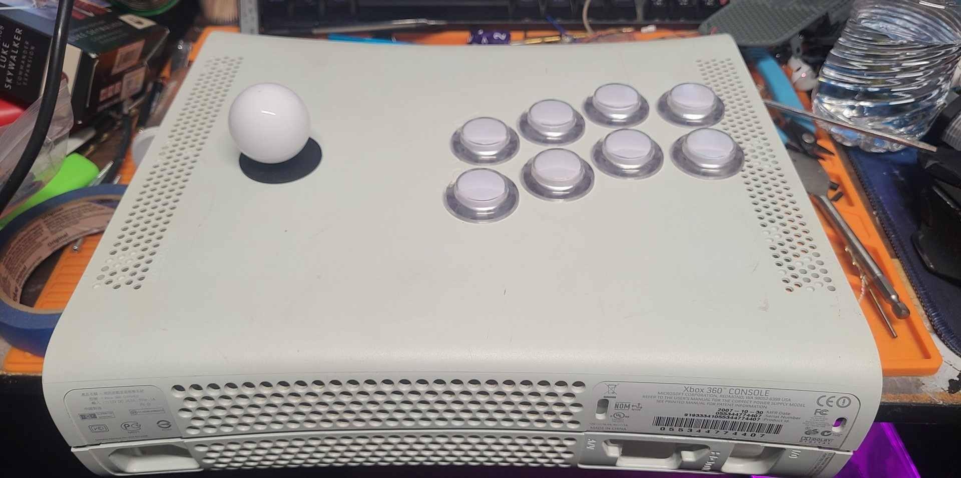 EG STARTS Classic Arcade Games Cabinet Kit USB Encoder to PC Joystick handle + 5V Led Lights Push Buttons Compatible Arcade PC Game DIY Project & Mame & Raspberry Pi DIY Parts White customer photo 1