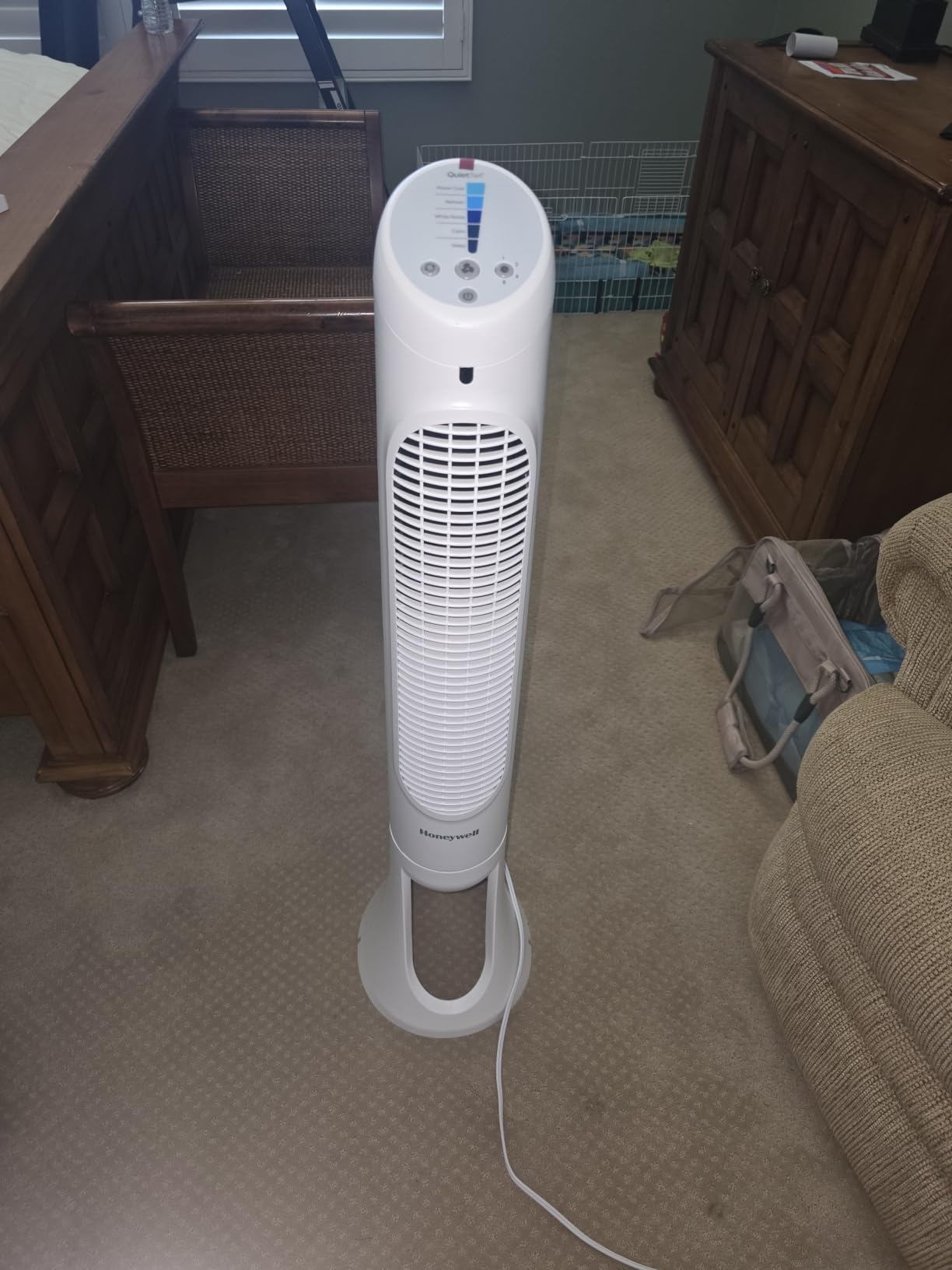 Honeywell QuietSet Whole Room Tower Fan, Oscillating Tower Fan with Remote, Black, HYF290B | 8 Enhanced Powerful and Quiet Fan Settings, Oscillating Airflow, Auto Timer, Slim Space-Saving Design with Remote Control customer photo 1