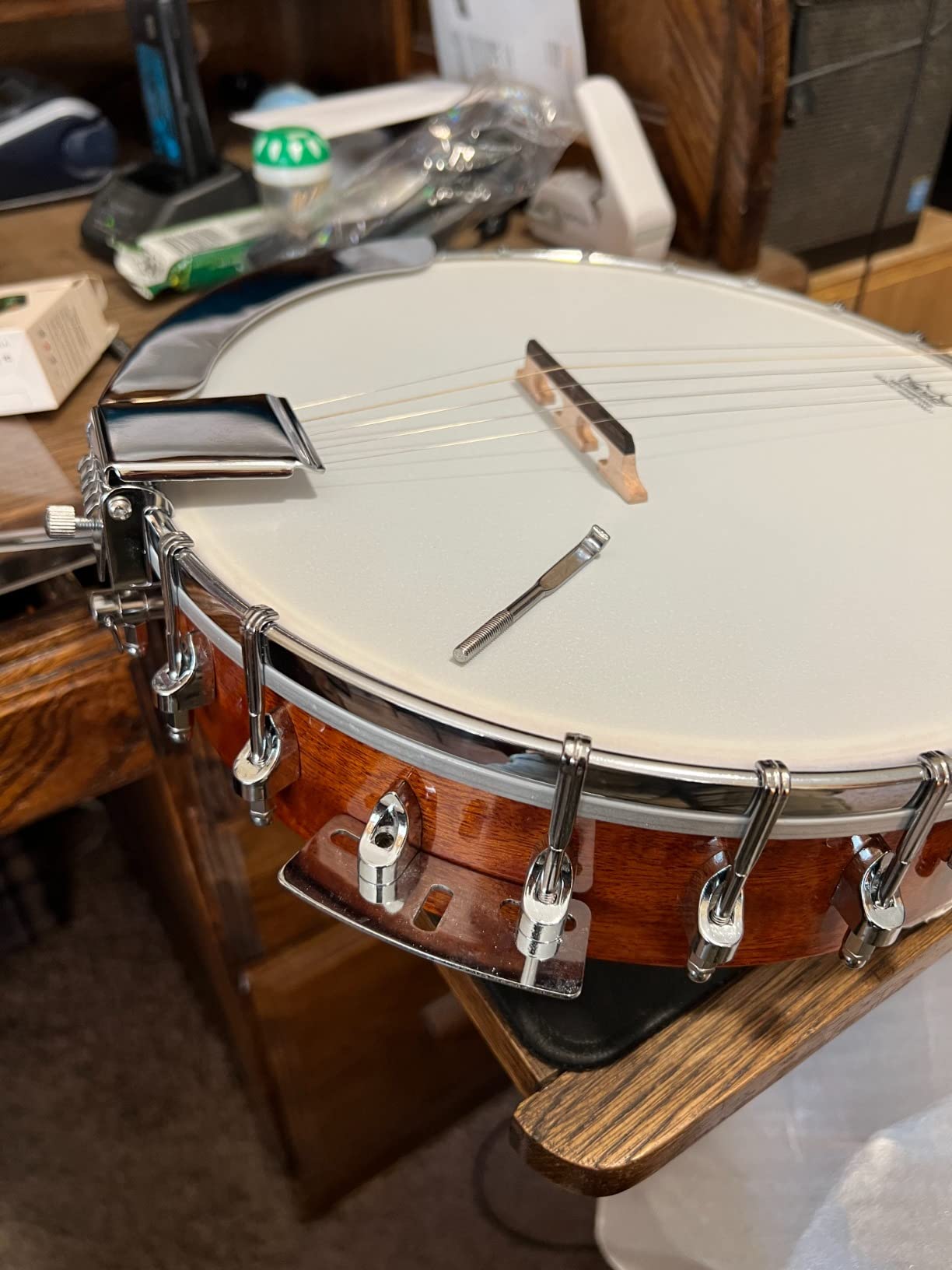 ADM 38 Inch 5 String Full Size Banjo Kit for Beginners with Resonator, Remo Drum Head, Open or Closed Back, Gift Package Free Lessons Starter Accessories for Adults Teenager, Brown customer photo 1