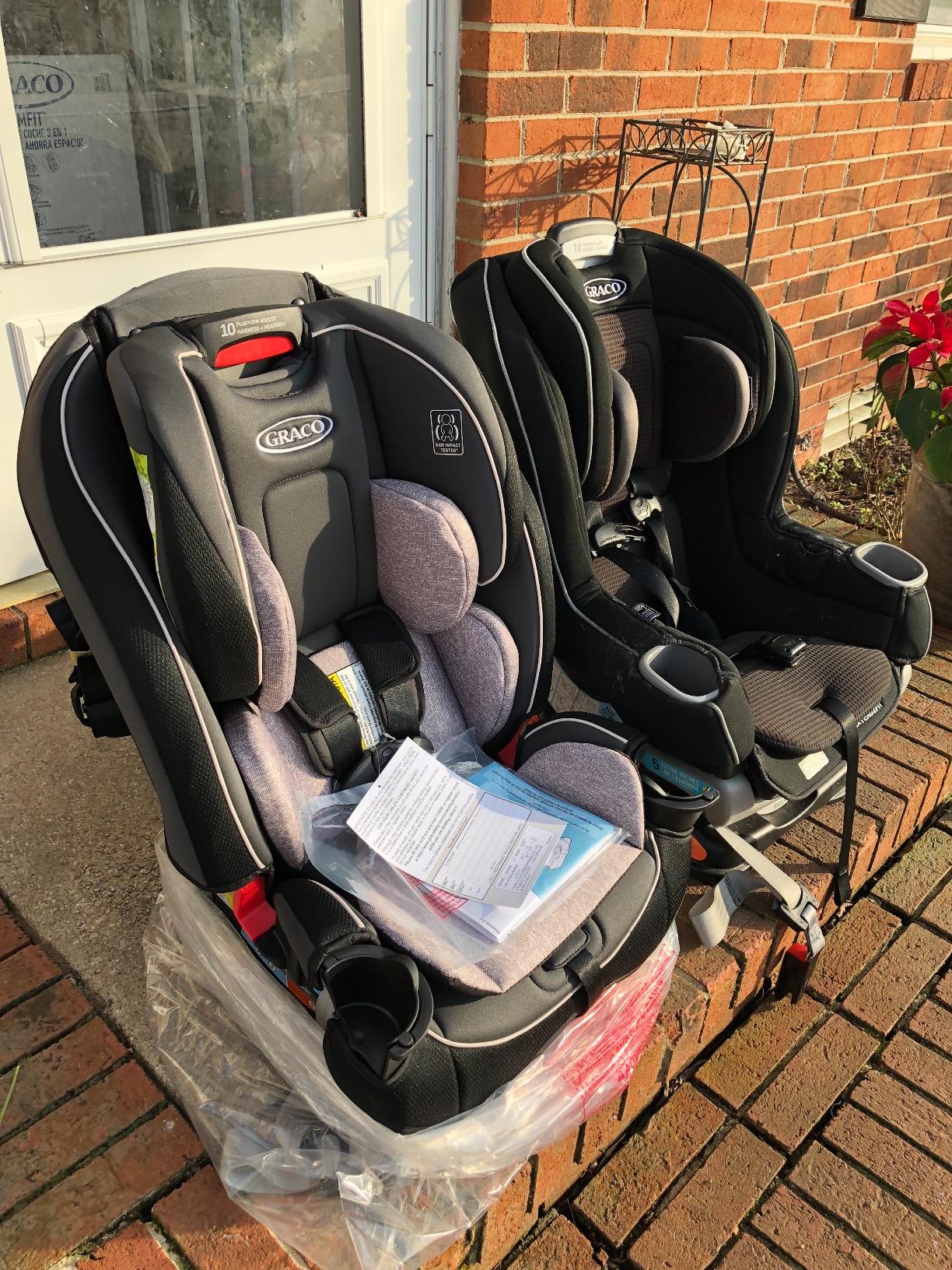 Graco SlimFit 3-in-1 Convertible Car Seat, Ultra-Space-Saving Design, Darcie, Suitable for Rear and Forward-Facing, Highback Booster Seat with 10-Position Headrest customer photo 2