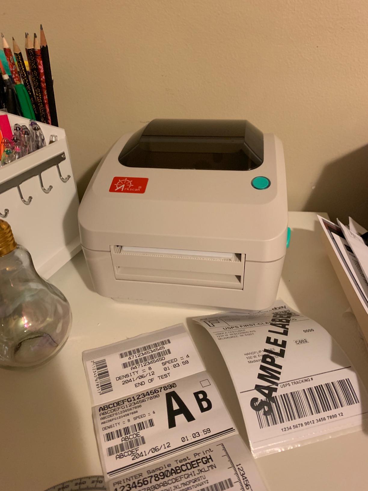 Arkscan 2054A Shipping Label Printer for Windows Mac Chromebook Android, Supports Amazon Ebay Paypal Etsy Shopify ShipStation Stamps UPS USPS FedEx DHL, Roll & Fanfold 4x6 Direct Thermal Label customer photo 2