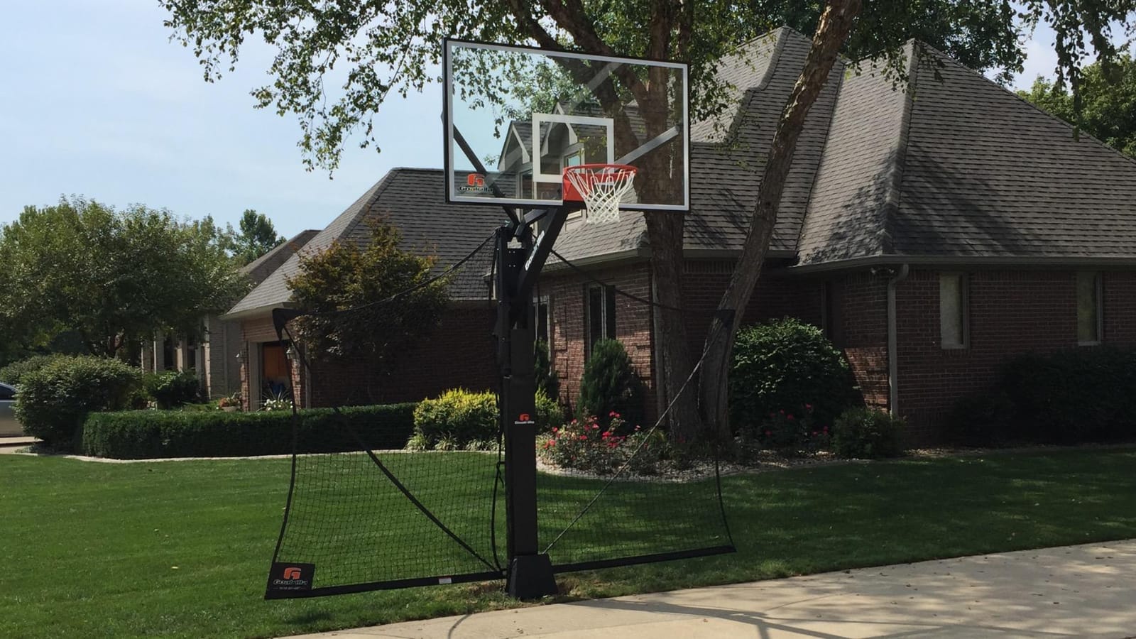 Goalrilla Basketball Hoops with Tempered Glass Basketball Goal Backboard, Black Anodized Frame, and In-ground Anchor System customer photo 2
